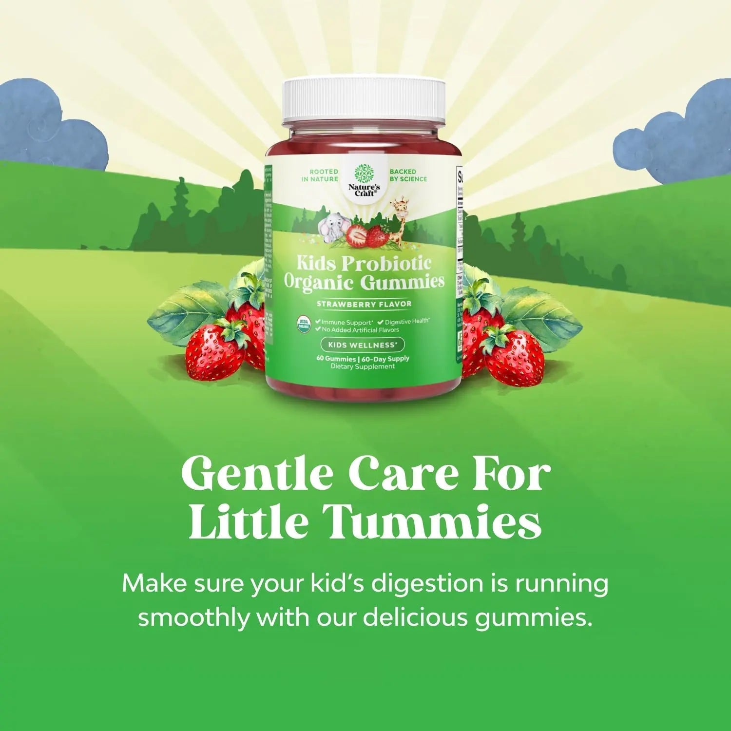 Natures Craft USDA Organic Probiotic Gummies for Kids - Vegan Non-GMO Kids Probiotic Gummy Vitamin for Immunity and Digestive Health Natures Craft buy supplements canada