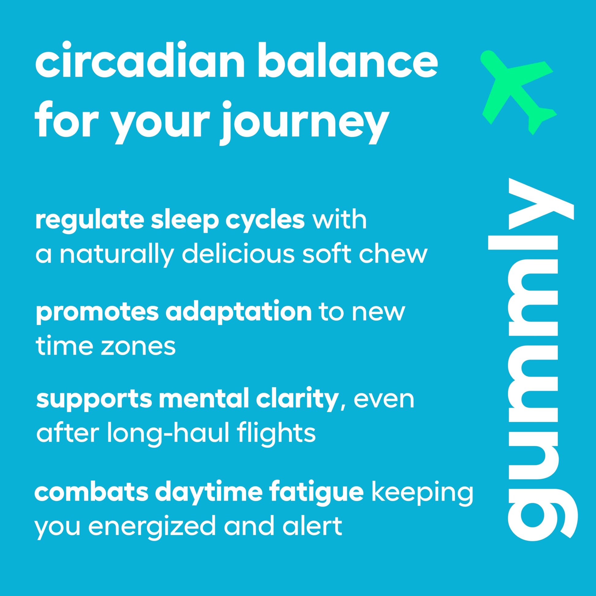 Jet Lag Remedy for Travel Gummies • No Jet Lag Pills Alternative • Travel Essentials • Support Adjustment to Time Zones and Circadian Rhythm • Delicious Tropical Berry Flavor • 20 Gummies 3-5 Trips Gummly buy supplements canada