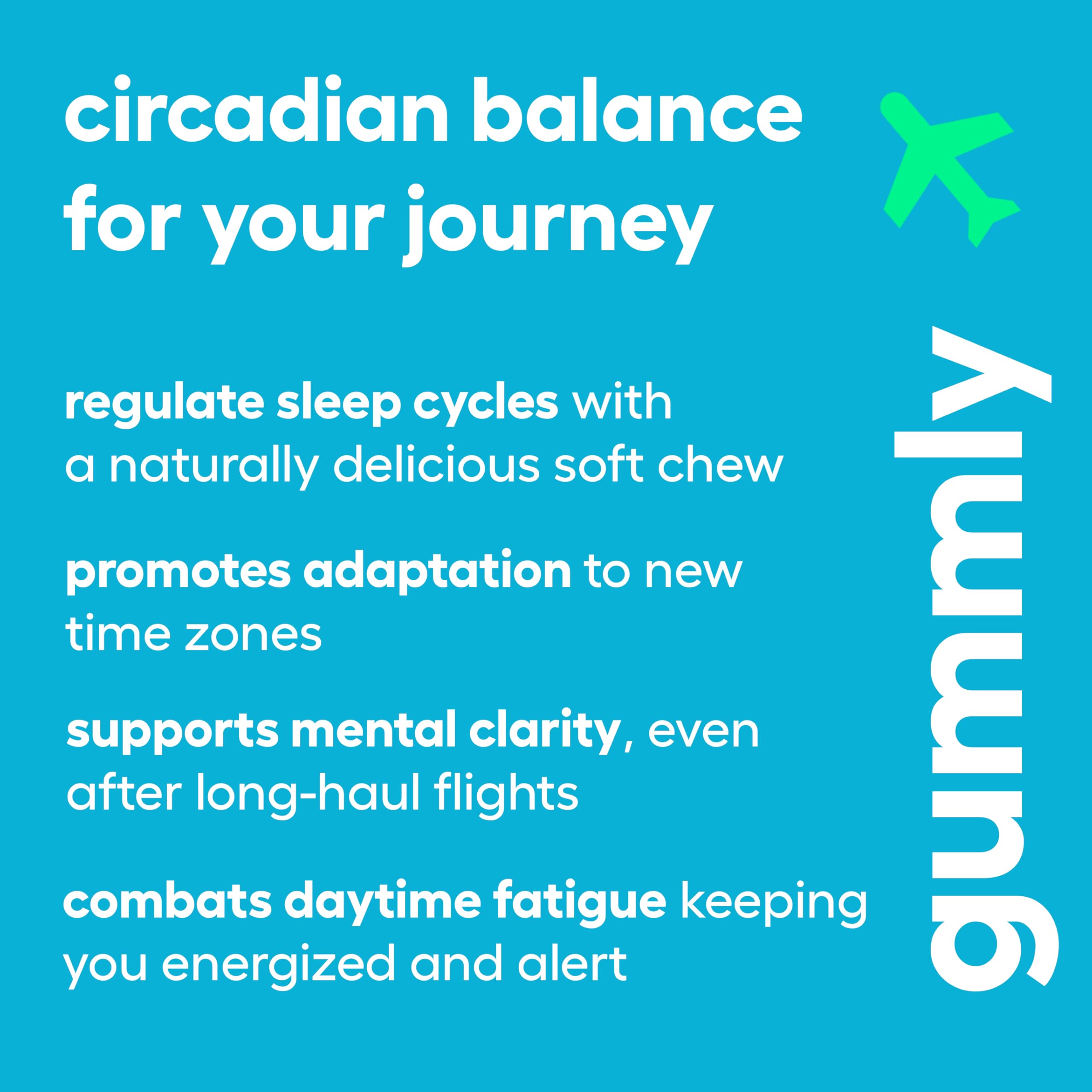 Jet Lag Remedy for Travel Gummies • No Jet Lag Pills Alternative • Travel Essentials • Support Adjustment to Time Zones and Circadian Rhythm • Delicious Tropical Berry Flavor • 20 Gummies 3-5 Trips Gummly buy supplements canada