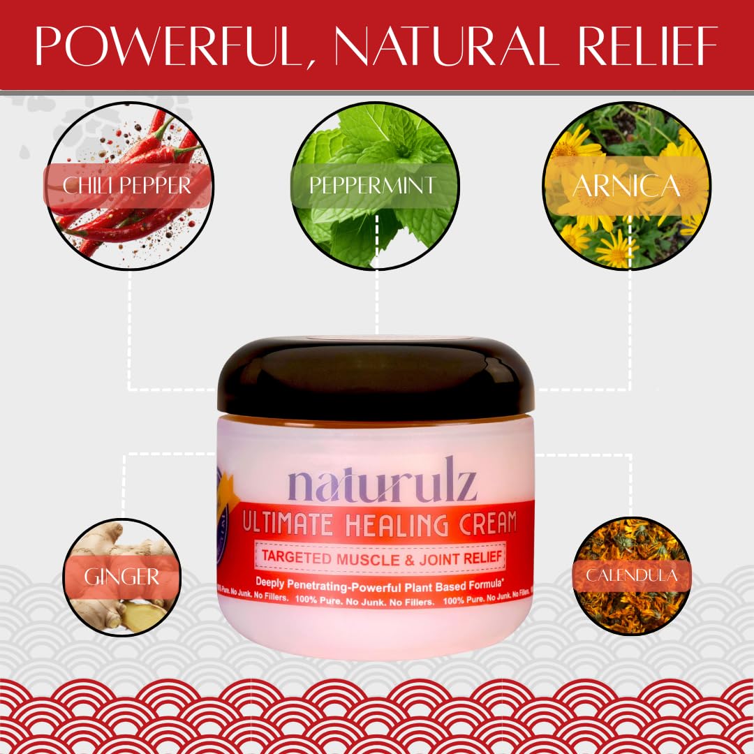 Naturulz Ultimate Healing (Medicated) Cream OTC 4 Ounce - Pain & Arthritis Topical for Sore Lower Back, Neck, Shoulders, and Muscles. All-Natural Formula with Medication Strength Capsaicin. Naturulz buy supplements canada