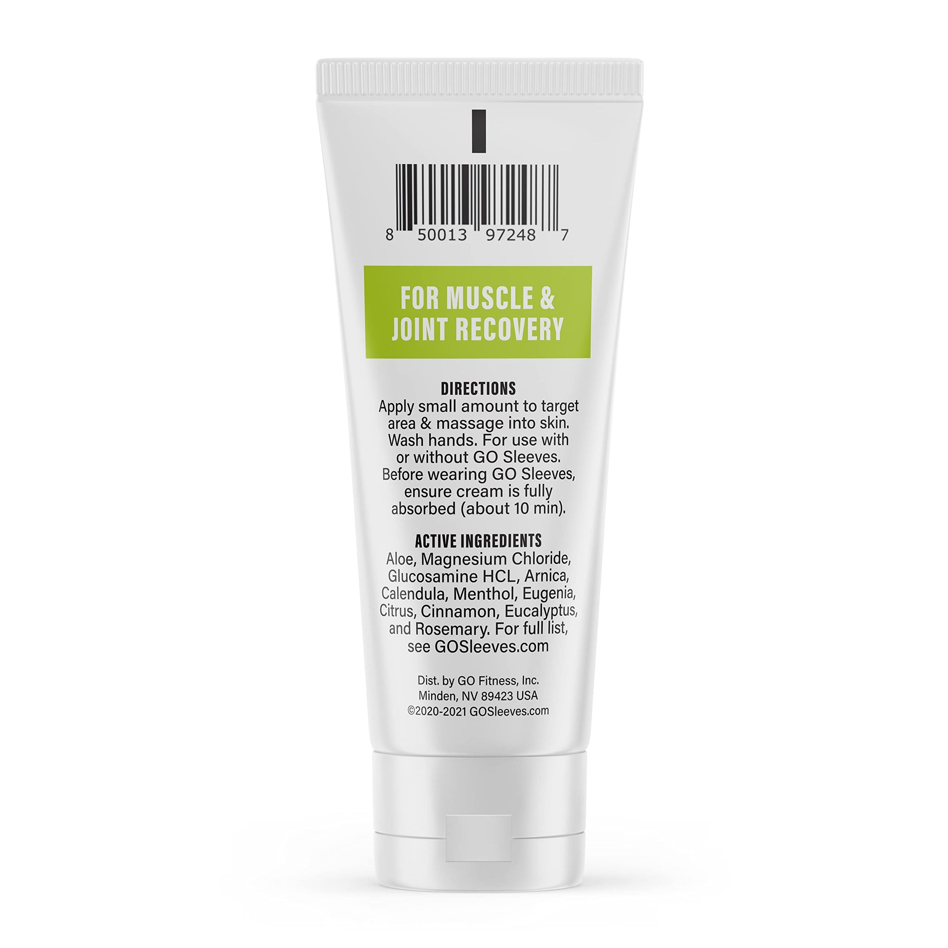 Go Sleeves Sports Recovery Cream - Concentrated Muscle and Joint Recovery Lotion – Magnesium Chloride Cream with Arnica for Muscle Pain and Stiffness from Running, Exercise, Backache – 2 Ounces GO SLEEVES buy supplements canada