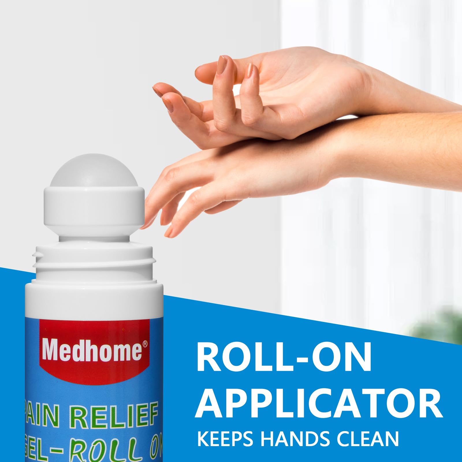Medhome Pain Relief Roll On, Travel Size Pain Reliever, for Knee, Neck, Hip, Joint, Shoulder, Arthritis Pain Reliever, Fast Acting & Long Lasting Formula, Roll On Menthol Gel 2.5 oz (Pack of 1) Medhome buy supplements canada