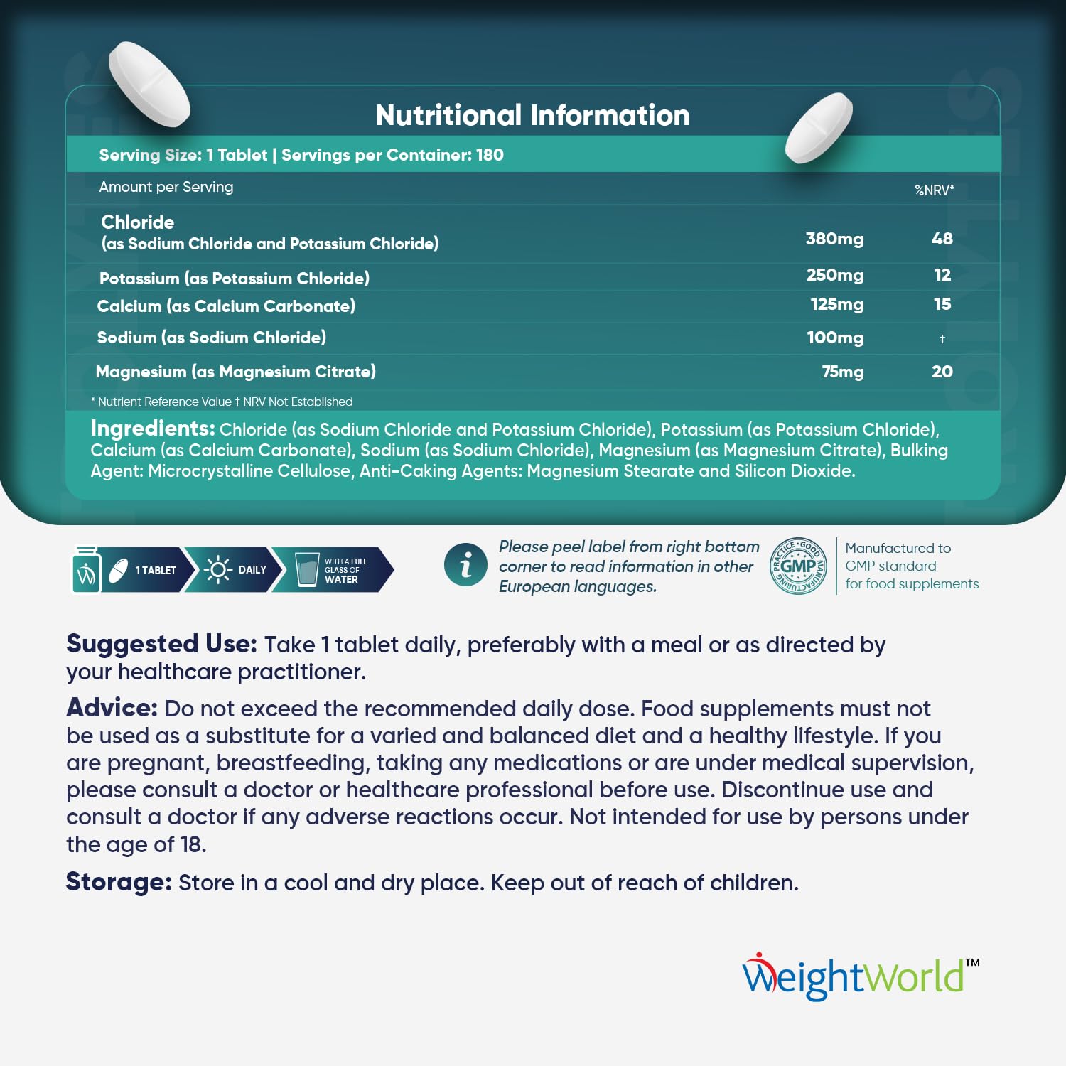 Electrolyte Tablets - 6 Months Supply - 180 Vegan Tablets with Sodium, Magnesium WeightWorld buy supplements canada