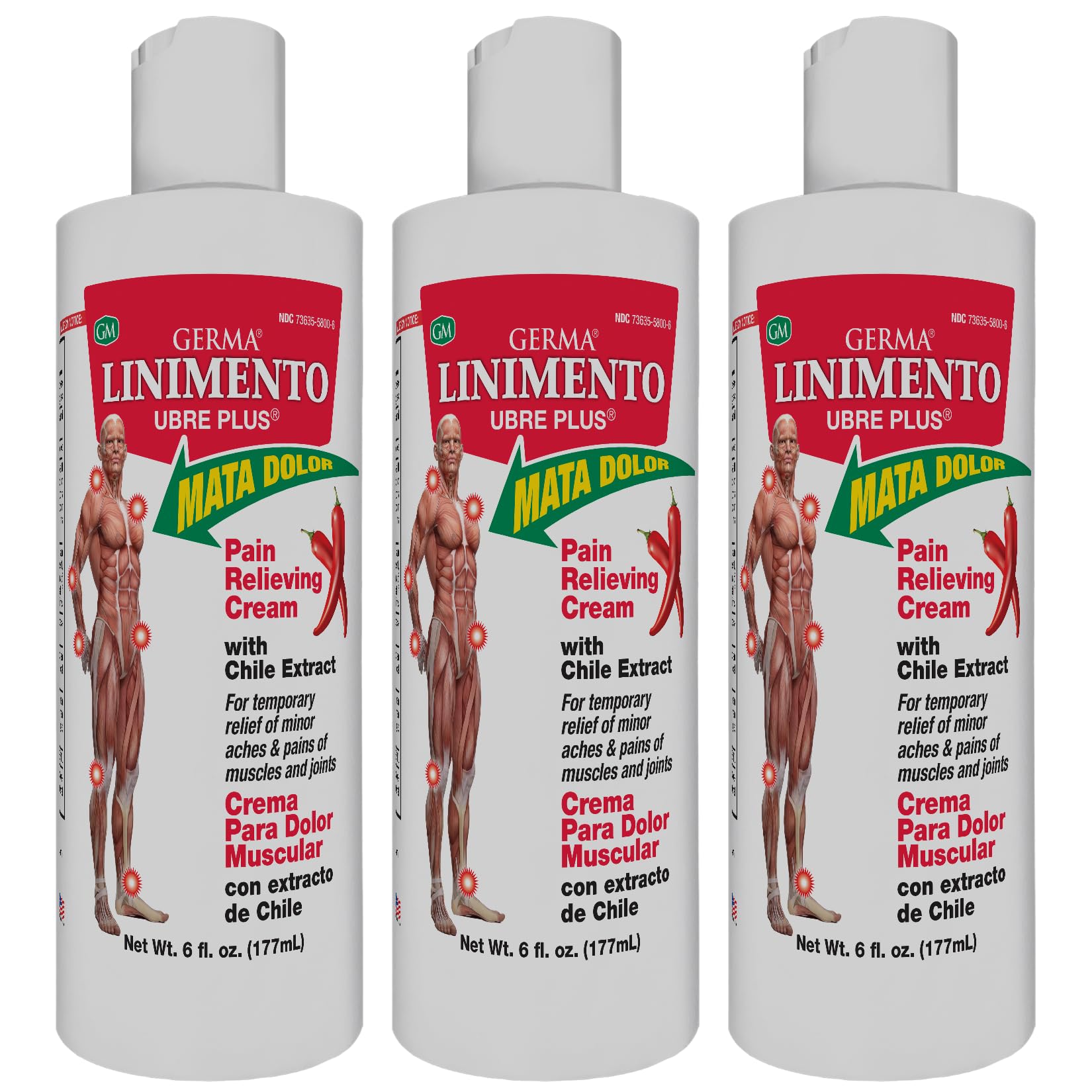 Germa Liniment Udder Plus. Natural Topical Analgesic Ointment. Relief for Pain and Aches in Joints and Back. With Chile Extract. 6 oz. Pack of 3 Germa buy supplements canada