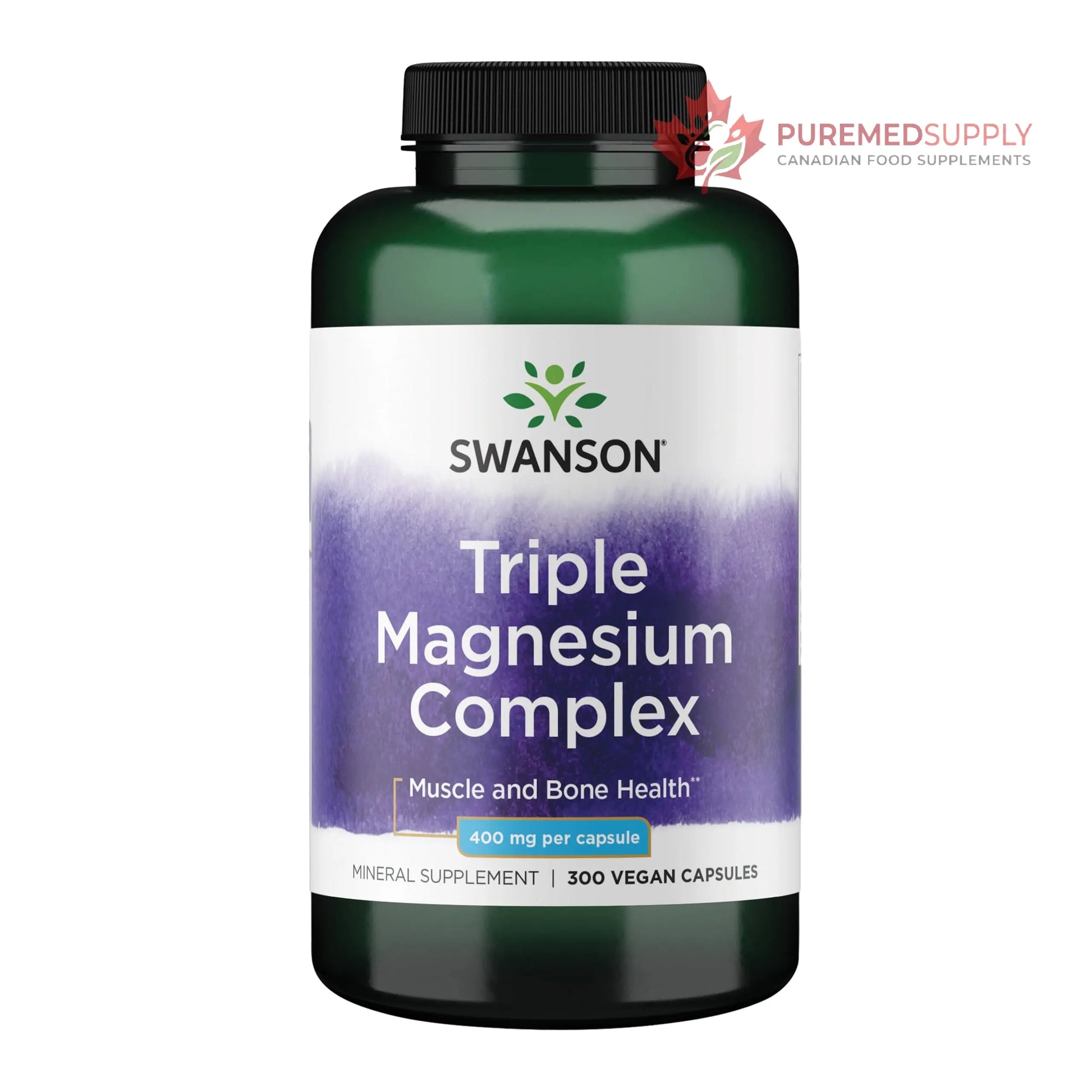 Swanson Triple Magnesium Complex Bone, Nerve, and Muscle Support Supplement for Adults Seeking Optimal Magnesium Absorption - 400 mg (300 Vegan Capsules) Swanson buy supplements canada