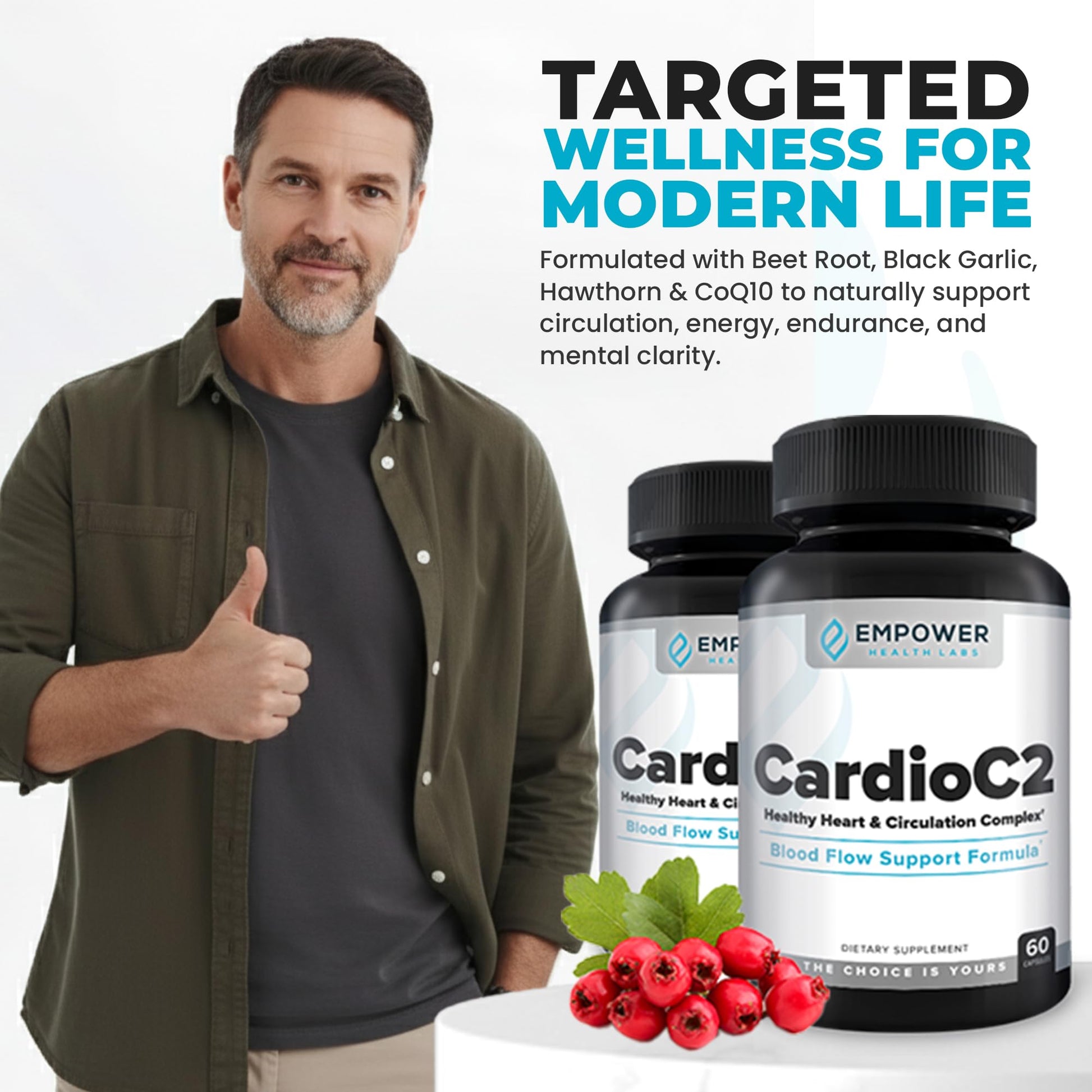 Empower Health Labs CardioC2 Circulation & Energy Support – Doctor-Formulated Blend with Beet Root, Black Garlic, Hawthorn & CoQ10 – Supports Healthy Blood Flow, Energy & Clarity – 60 Capsules Empower Health Labs buy supplements canada