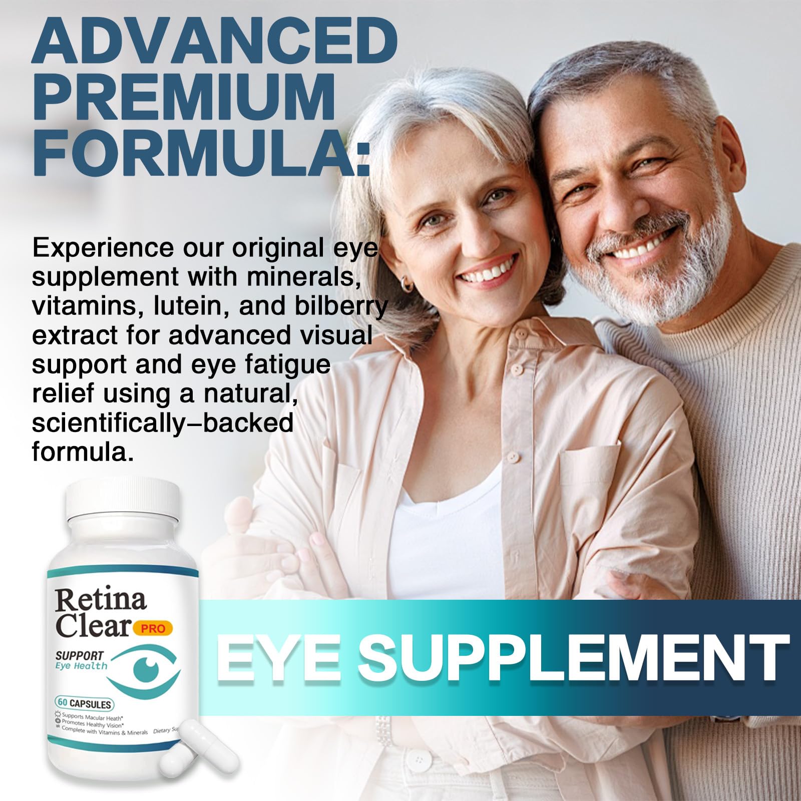 Vunexo Retina Clear Pro Eye Health Support Supplement, with Minerals and Vitamins, Lutein and Bilberry Extract Supports Visual Clarity, Eye Fatigue Relief & Focus（2PCS Vunexo buy supplements canada