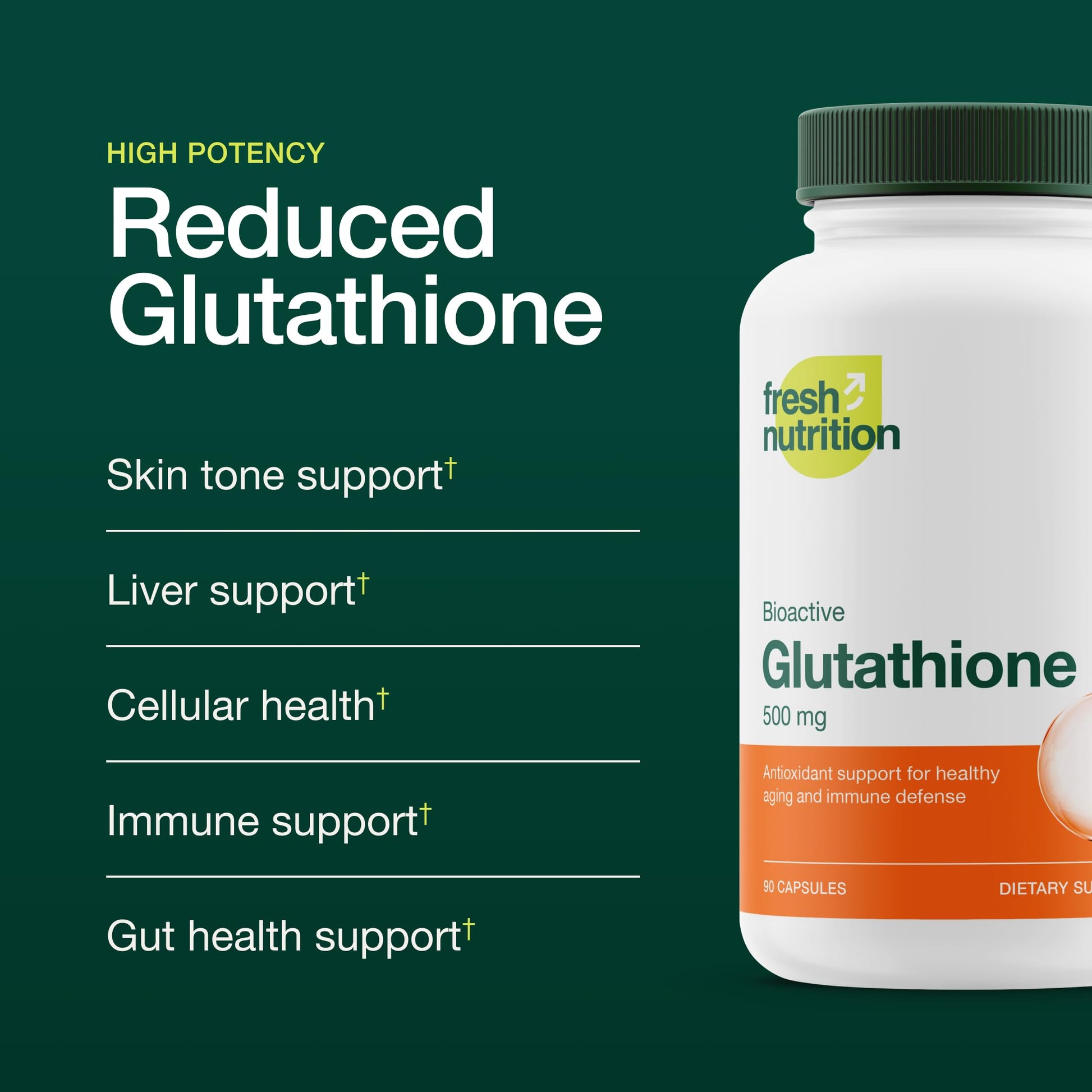 Glutathione Supplement Capsule - Strongest DNA Verified Glutathione Reduced - Vegan Friendly, Non GMO, Gluten & Soy Free Fresh Nutrition buy supplements canada