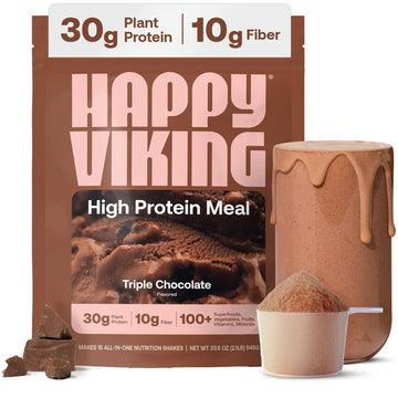Happy Viking Plant-Based Protein Powder +100 Superfoods Chocolate Meal Replacement Shake, Created by Venus Williams, 30g Plant Protein, 10g Fiber, Vegan, Gluten-Free, Non-GMO,15 Meals Happy Viking buy supplements canada