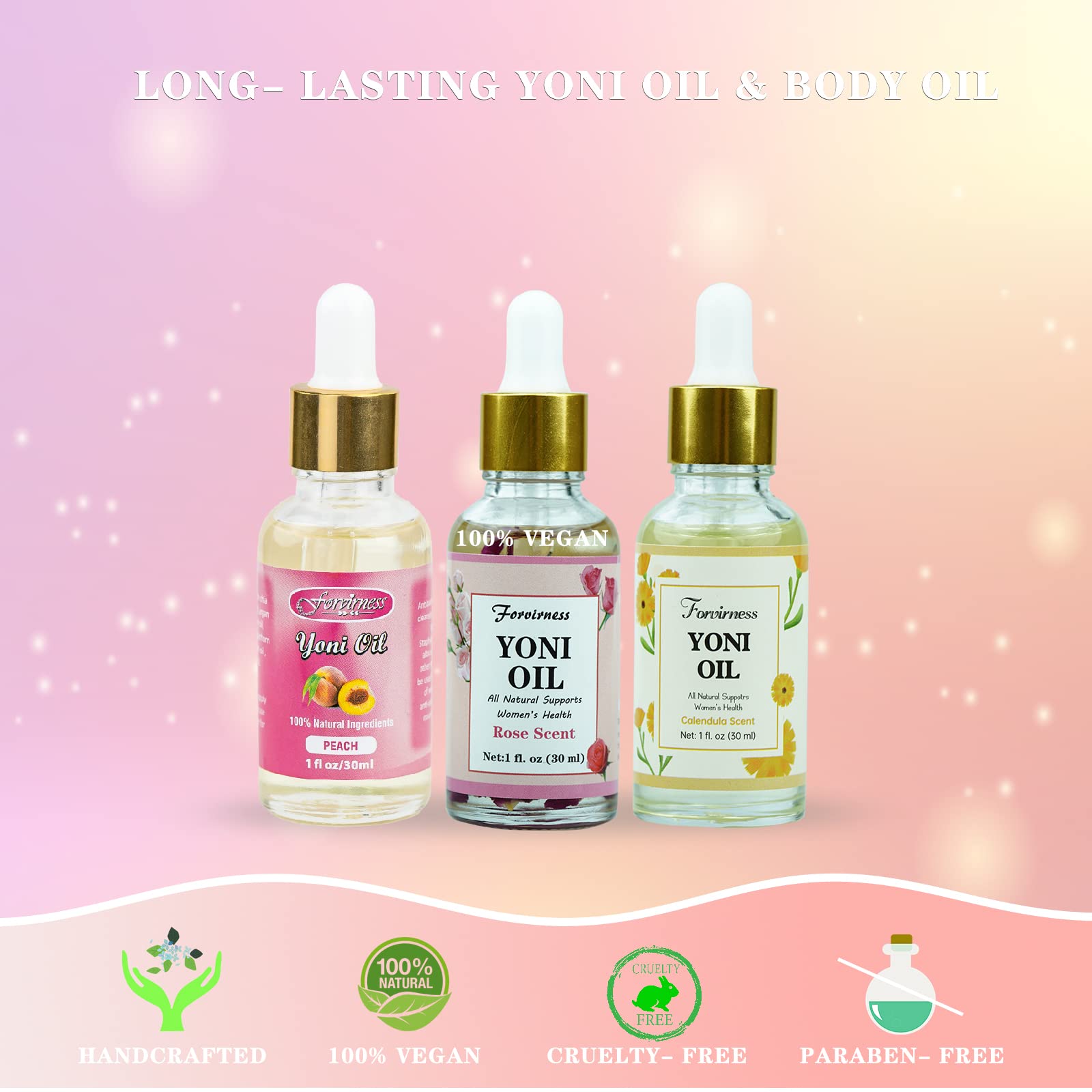 3 Packs Natural Yoni Oil Feminine Wash Ph Balanced for Women, Eliminates Vaginal Odor forvirness buy supplements canada