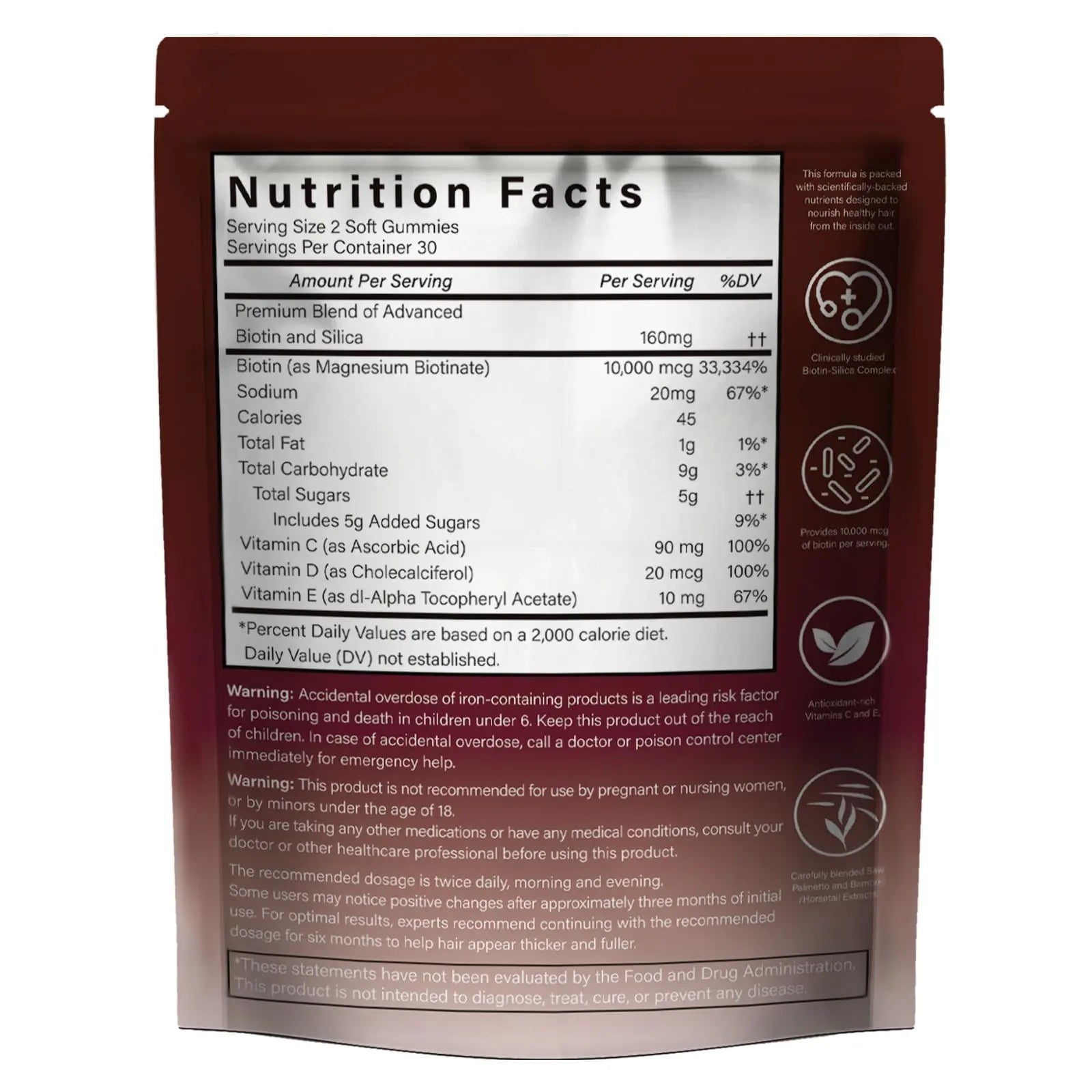 GENGGUI Hair Growth Gummies for Women - Hair Vitamins with Biotin & Silica for Faster Growth - Hair Growth Accelerator Supplement GENGGUI buy supplements canada