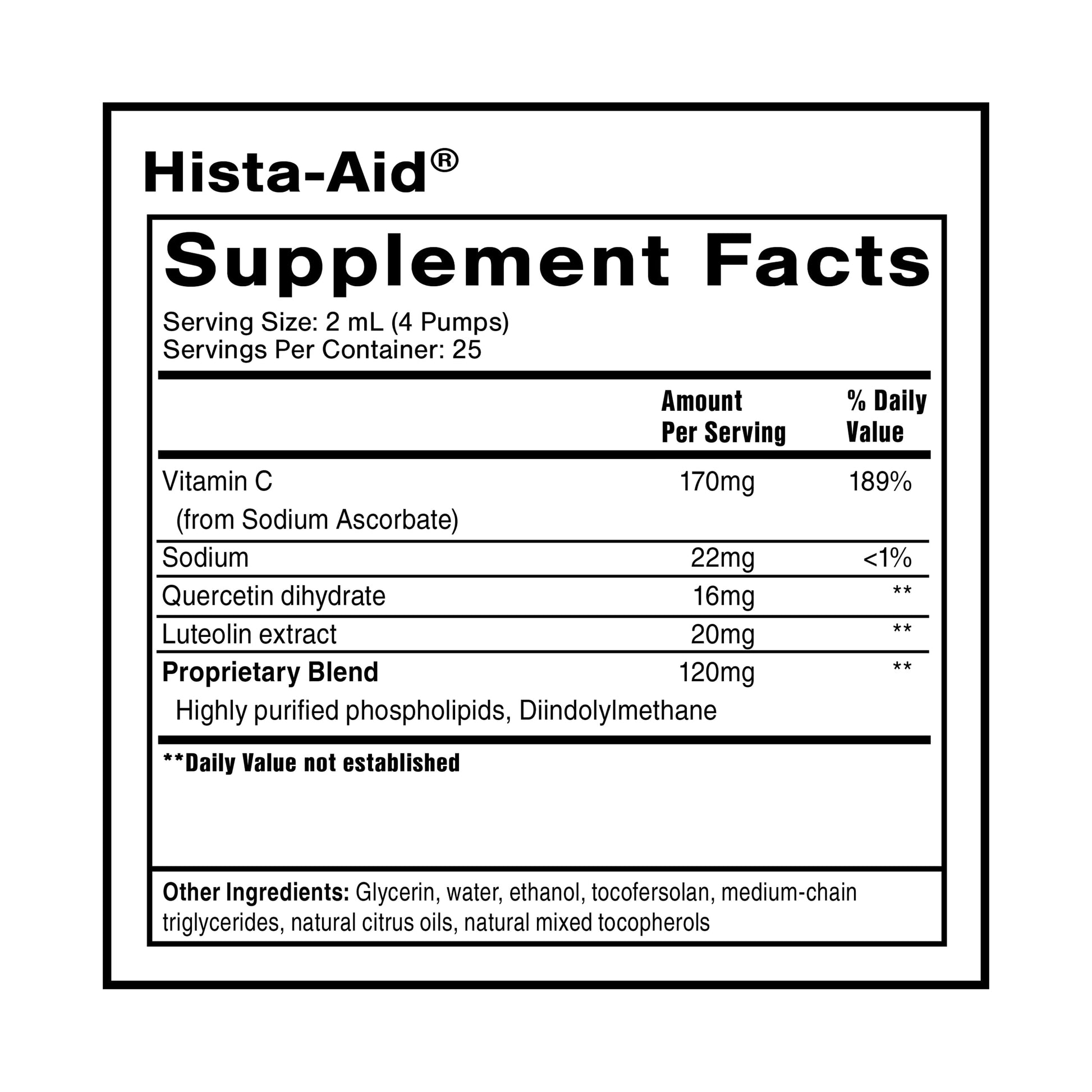 Quicksilver Scientific Nanoemulsified Hista-Aid - Flavonoids to Help Maintain Healthy Histamine Levels - Liposomal Vitamin C, DIM, Luteolin & Quercetin Liquid (50ml) Quicksilver Scientific buy supplements canada