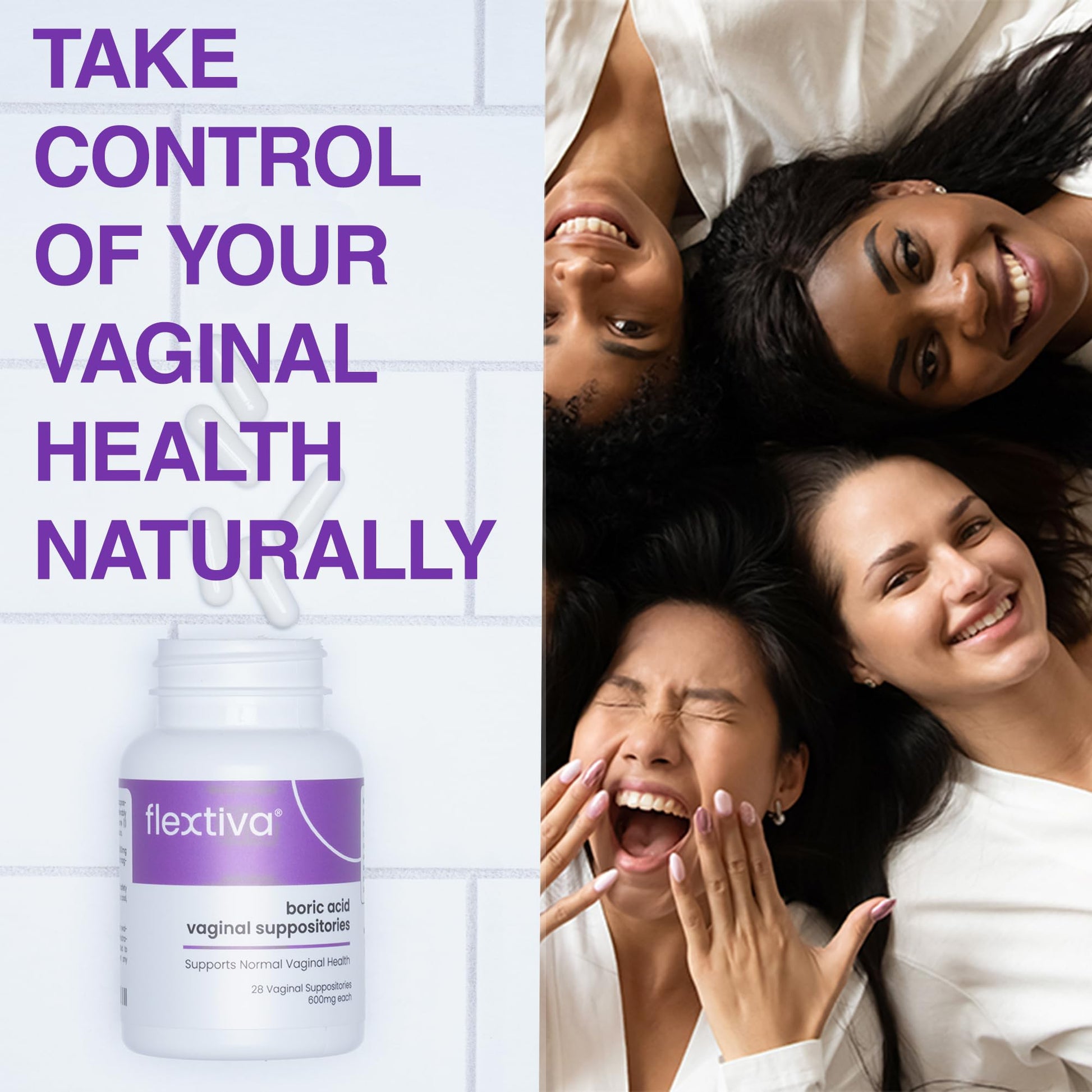 Flextiva Boric Acid Vaginal Suppositories - Boric Acid Pills for Women - Vaginal Health pH Balance for Women Flextiva buy supplements canada