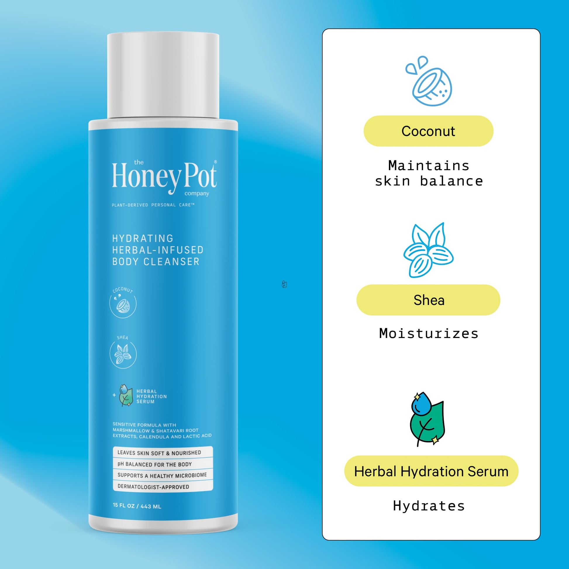 The Honey Pot Company - Body Wash for Women - Coconut Shea Hydrating Body Cleanser The Honey Pot Company buy supplements canada