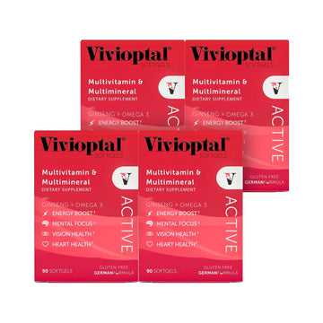 Vivioptal Active, 90 Softgels (1 Year Supply), Ginseng & Omega 3, Multivitamin & Multimineral, Gluten Free, German Formula Vivioptal Vitamins buy supplements canada