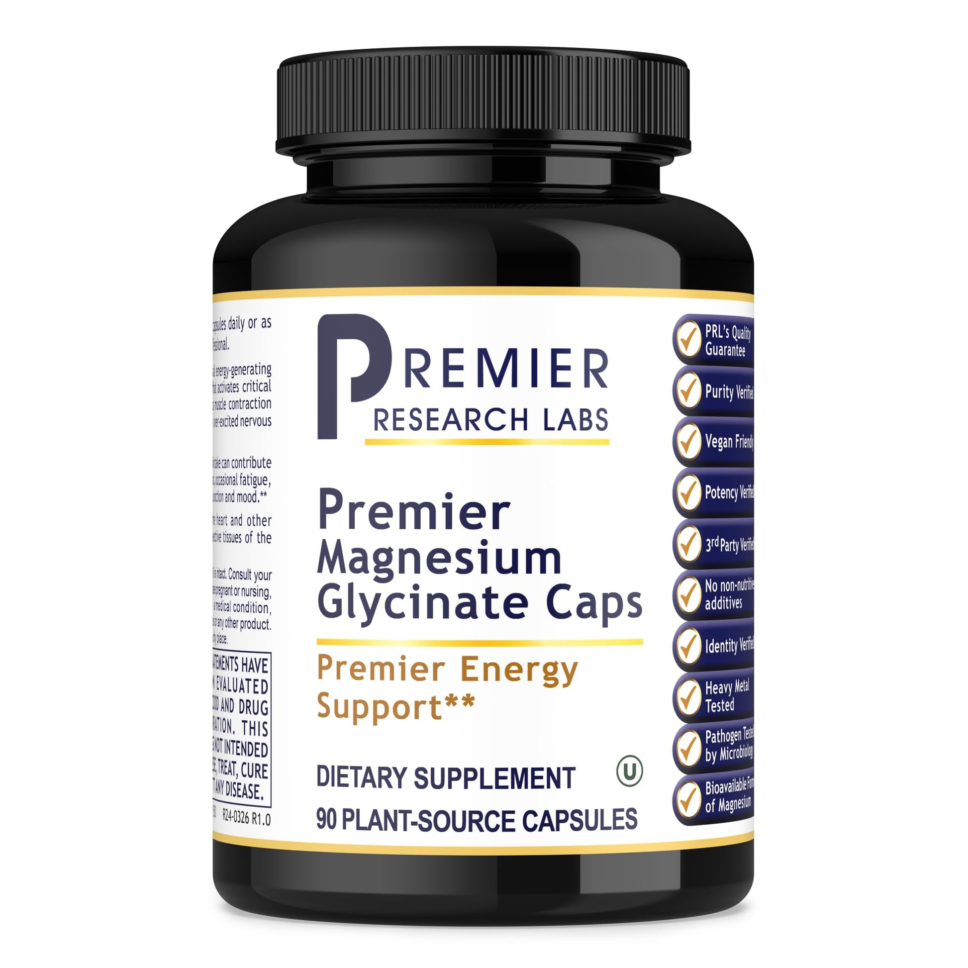Premier Research Labs Magnesium Glycinate Supplement - Pure Magnesium, High Absorption, Supports Sleep Quality, Chelated, Vegan, Third Party Tested, Premier Energy Support - 90 Capsules Premier Research Labs buy supplements canada