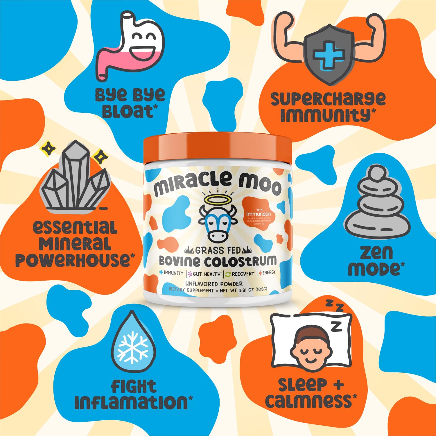 Colostrum Supplement for Gut Health, Hair Growth, Beauty and Immune Miracle Moo buy supplements canada