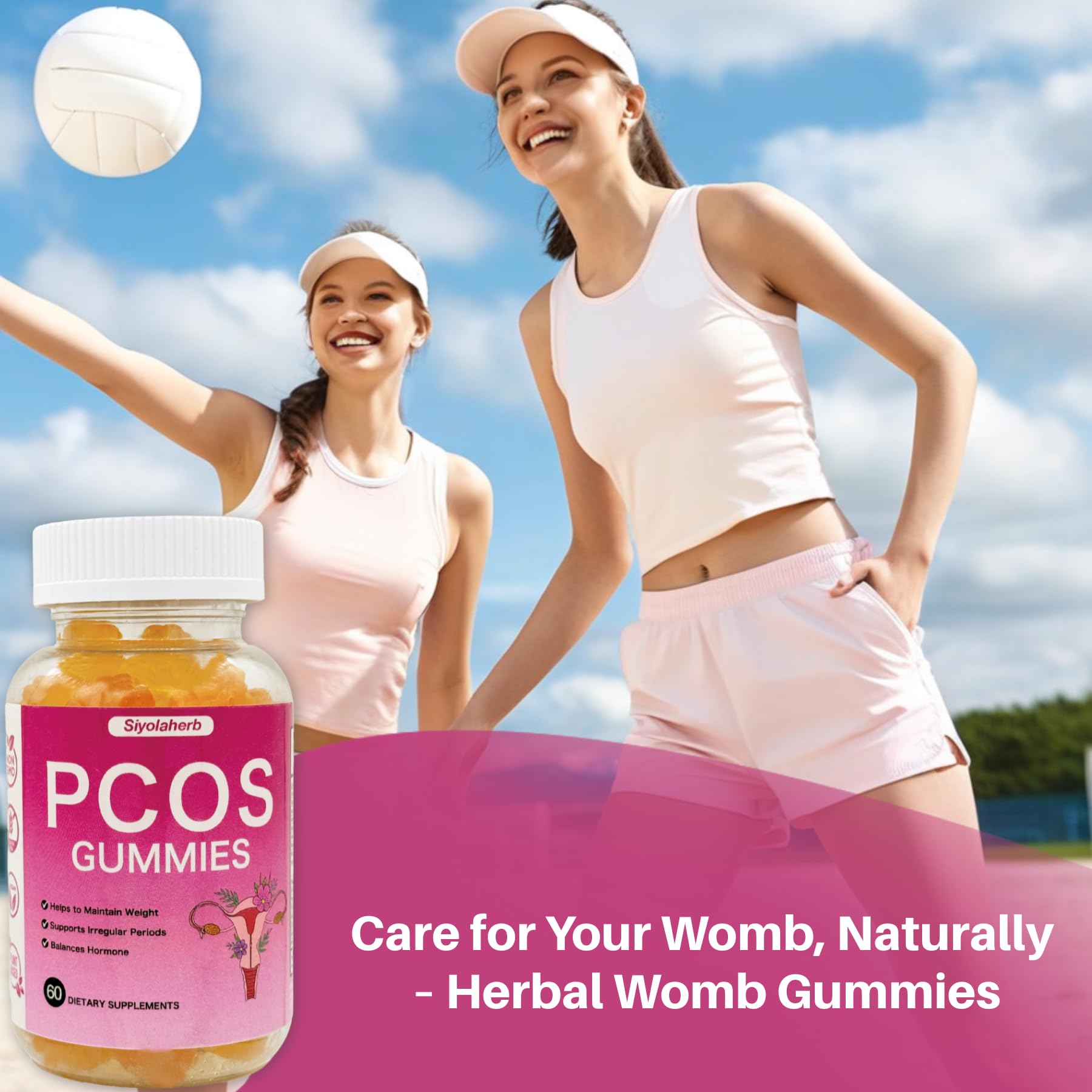 PCOS Vitamins Gummies for Women Hormone Balance & PCOS Relief & Fertility Support, 60 Ovarian Support Vitamins with Inositol for Healthy Menstrual Cycle, Inositol Gummies for Hirsutism and Acne Siyolaherb buy supplements canada