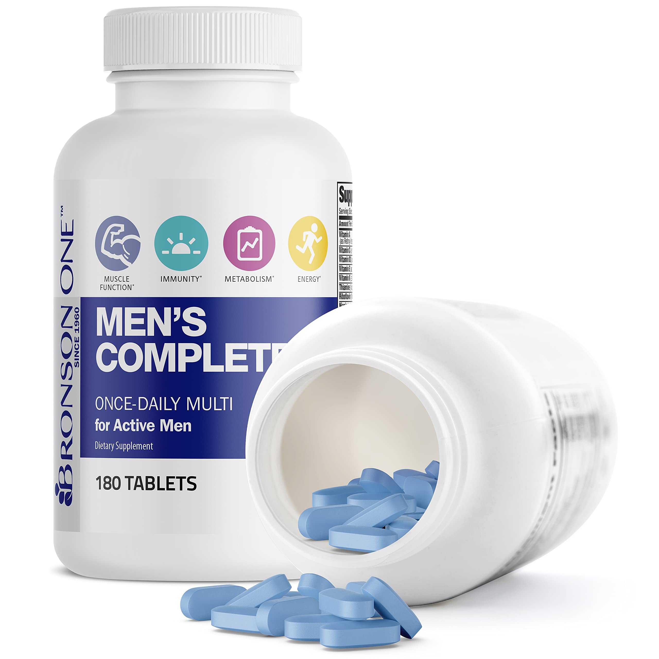 Bronson ONE Daily Men’s Complete Multivitamin Multimineral Once-Daily Multi for Active Men, 180 Tablets Bronson buy supplements canada