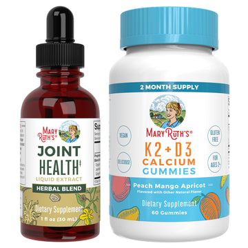 MaryRuth Organics Joint Health Liquid Drops & Vitamin K2+D3 Gummies (Peach Mango and Apricot) | Label Project Verified | Vitamins for Calcium, Joints, and Bone Support | Vegan, Non-GMO, Gluten Free MARYRUTH'S buy supplements canada