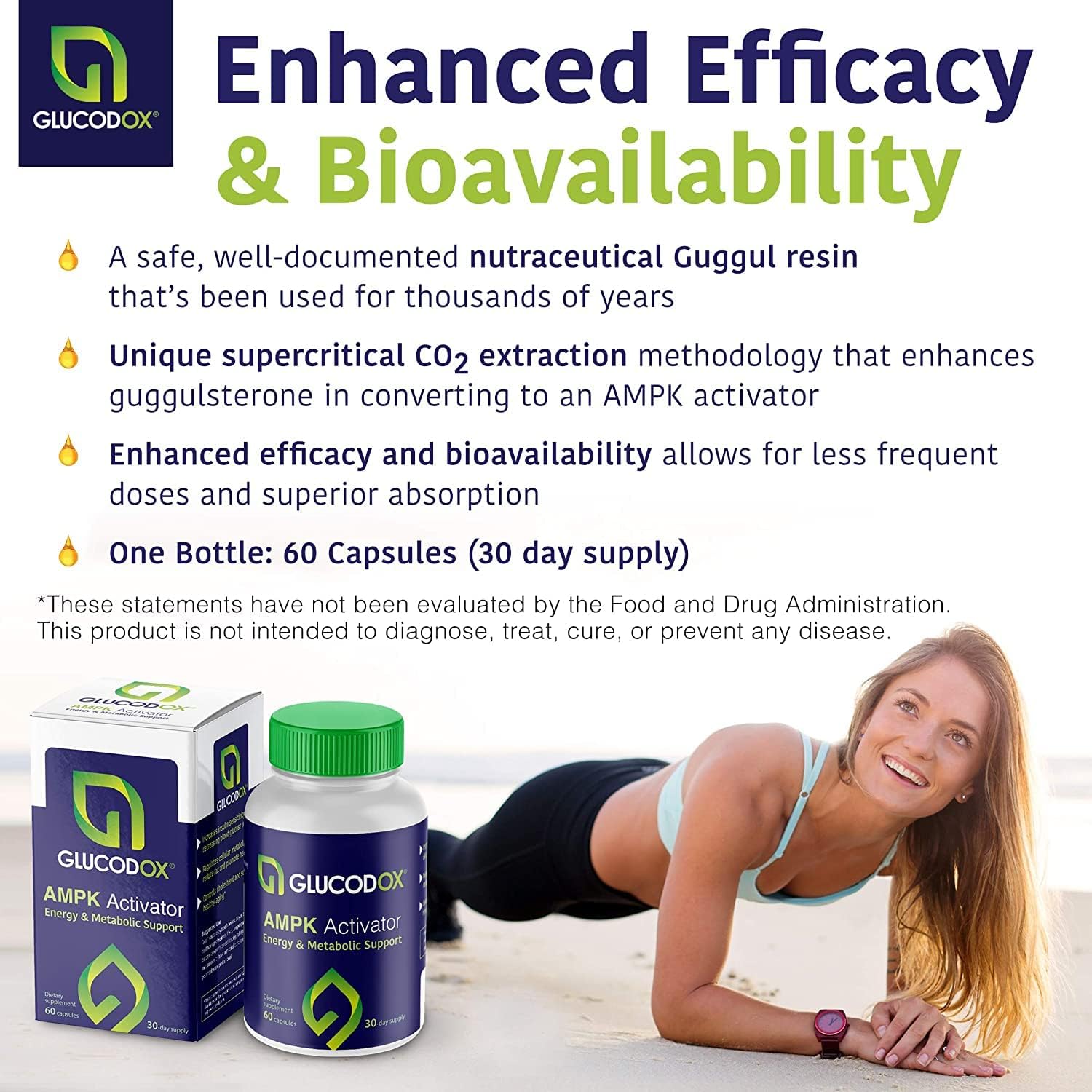 GlucodOX AMPK Activator Supplement – AMPK Enzyme, Metabolism Booster, Guggul Supplement for Body Management & Longevity – Vegan Metabolic Support - 30 Day Supply (60 Capsules) GlucodOX buy supplements canada