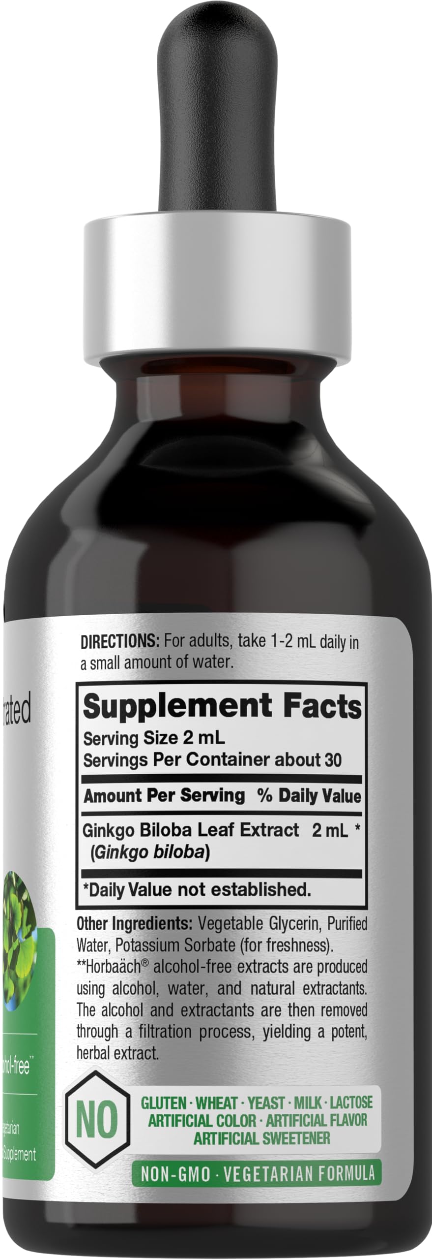 Ginkgo Biloba Extract Liquid 2 fl oz | Alcohol-Free Herb Supplement | Vegetarian Horbäach buy supplements canada