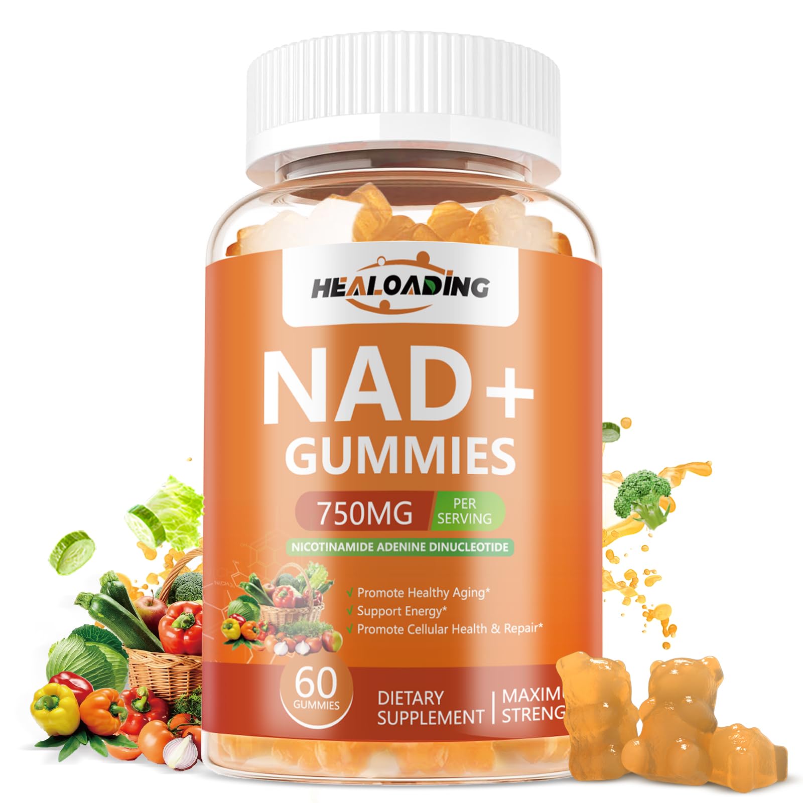 NAD+ Gummies NAD Resveratrol Supplement : NAD Supplements for Women Aging Defense Absorption Than Nicotinamide Riboside Boost Vitamin B3 D3 Sodium Zinc Support Cellular Health Energy and DNA Repair HEALOADING buy supplements canada