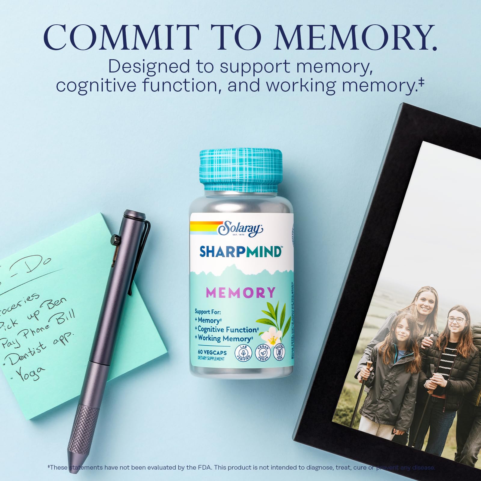 SOLARAY SharpMind Memory Formula - Brain Supplements for Memory and Focus - Cognivia, Gotu Kola & Chaga Mushroom Supplement - Ginkgo Biloba Alternative - 60-Day Guarantee - 30 Servings, 60 VegCaps SOLARAY buy supplements canada