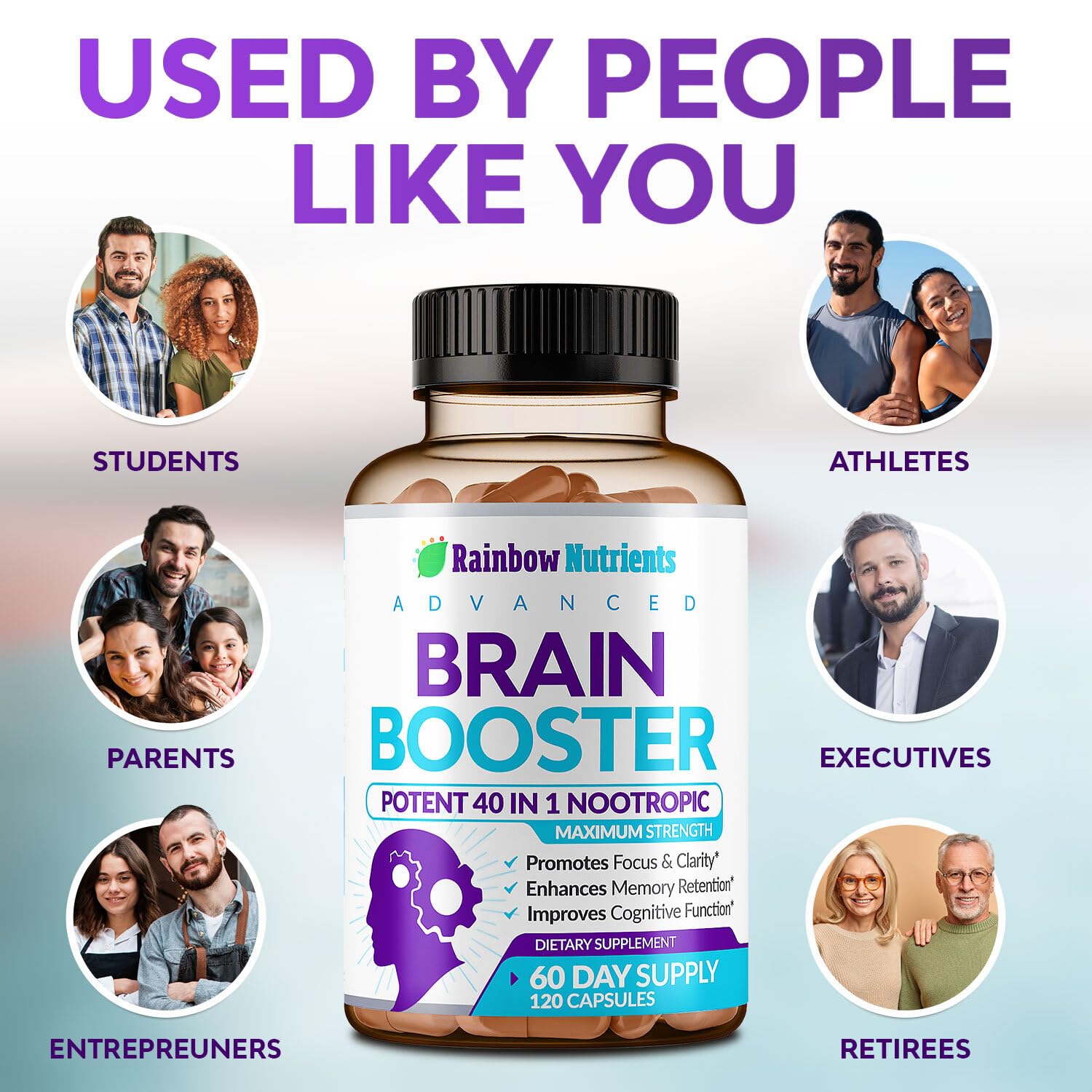 40-in-1 Brain Booster Supplements for Memory, Focus, Clarity, Energy, Performance Rainbow Nutrients, LLC buy supplements canada