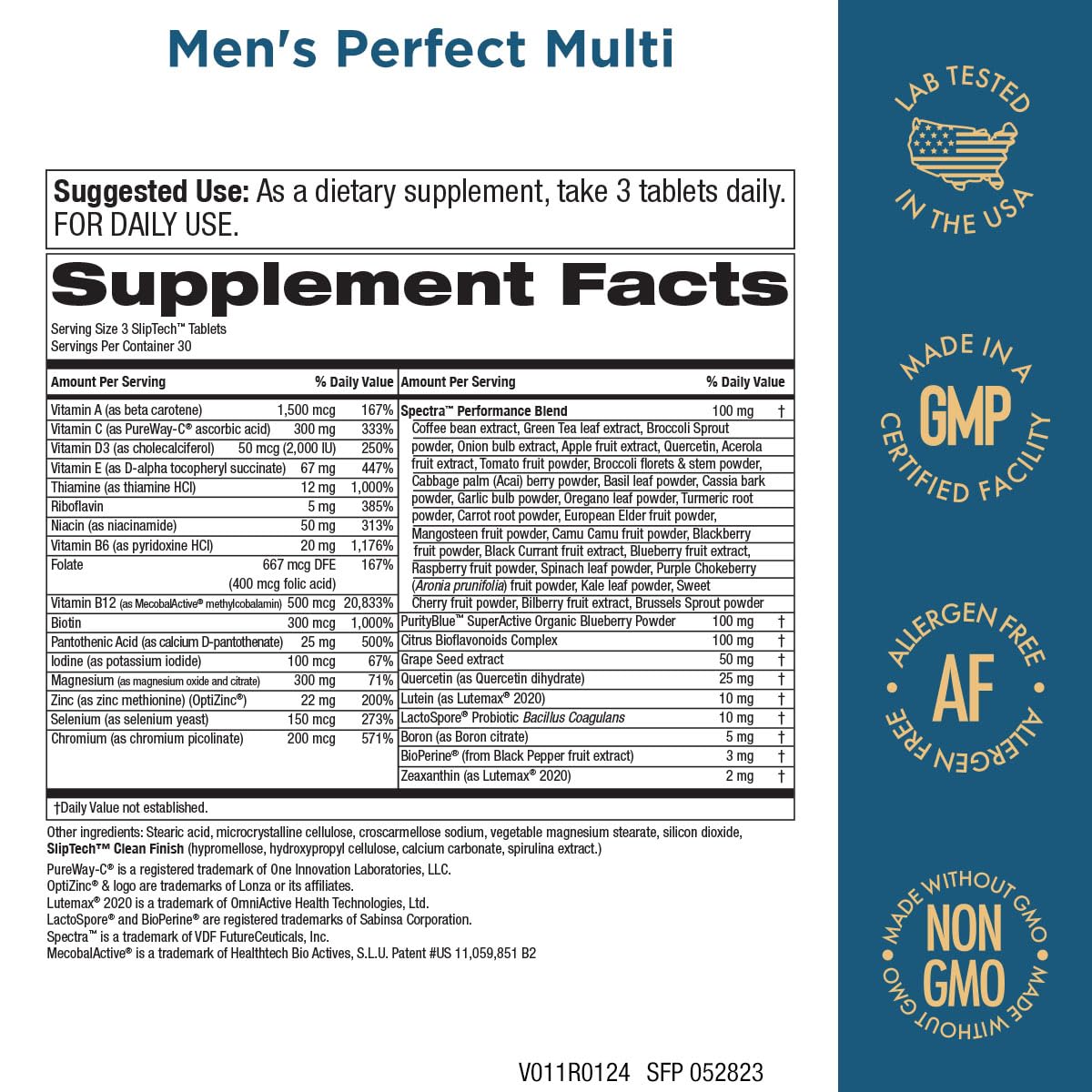 Purity Products Men's Perfect Multi from Vitamins, Minerals and Phytonutrients - Promotes Energy, Vitality and Stamina - Easy to Swallow - 90 Tablets Purity Products buy supplements canada