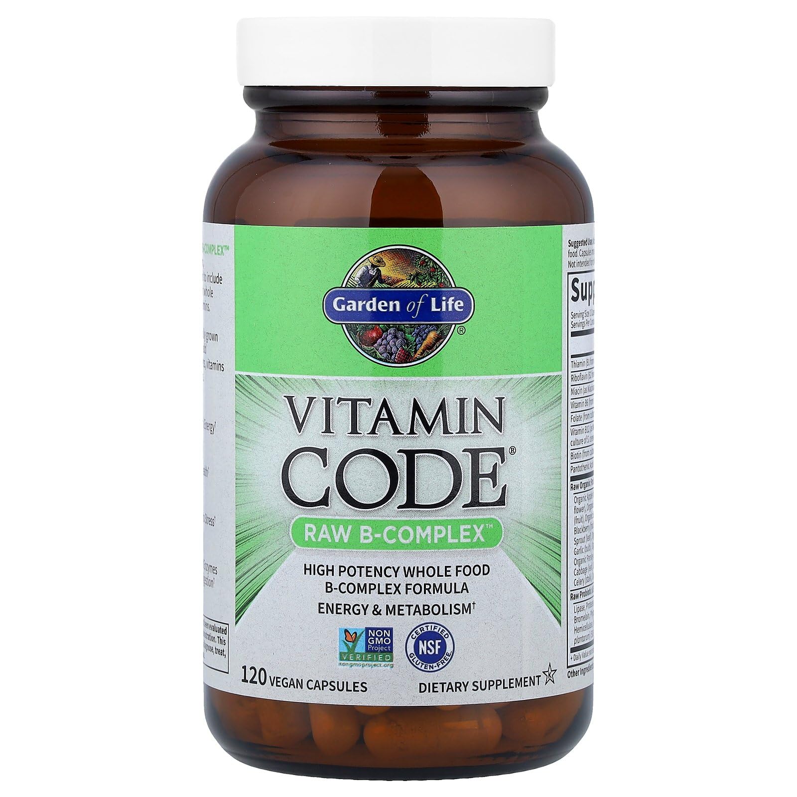 Garden of Life Vitamin B Complex, 120 Vegan Capsules, High Potency Vitamins for Energy & Metabolism with B6, Folate & B12 Garden of Life buy supplements canada