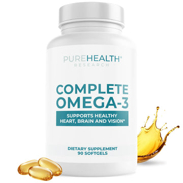 PUREHEALTH RESEARCH Complete Omega 3 Fish Oil Softgels - Omega-3 Fatty Acid Supplements- EPA DHA Supplement - Non-GMO- 90 Soft Gels PUREHEALTH RESEARCH buy supplements canada