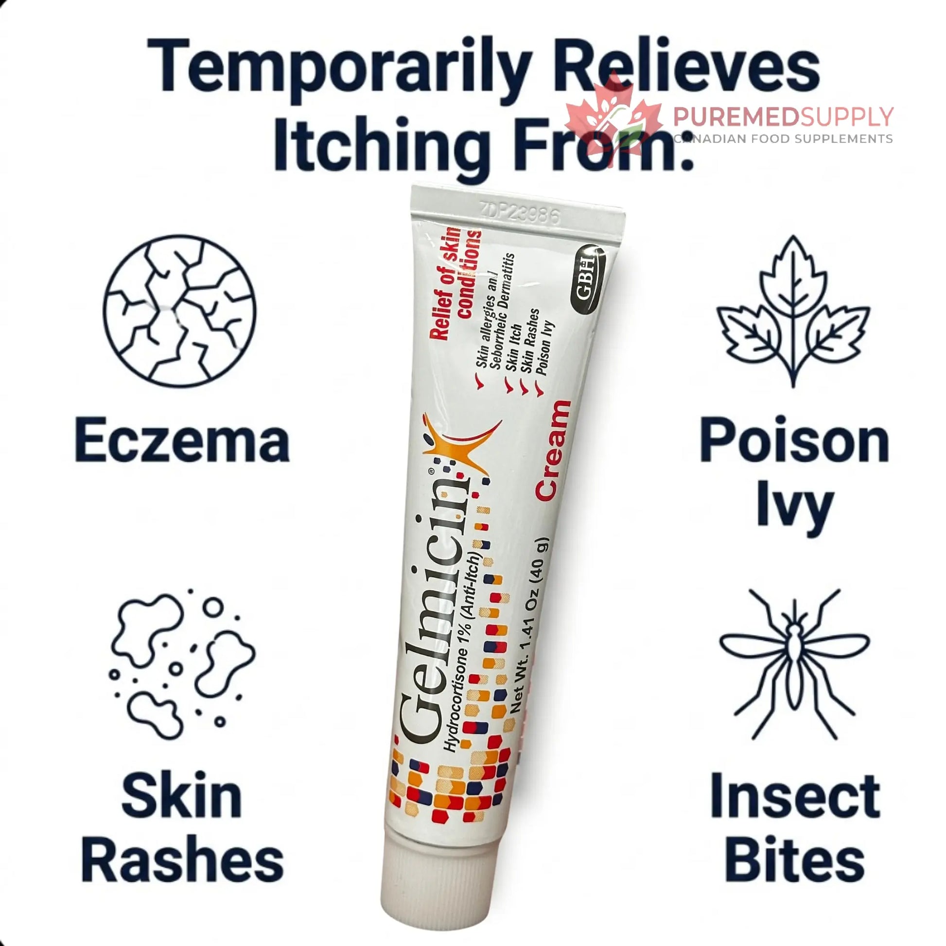 Gelmicin Cream 40g Skin Allergies, Skin Itch, Skin Rashes, Poison Ivy Relief- Contains 1.41 oz Gelmicin buy supplements canada