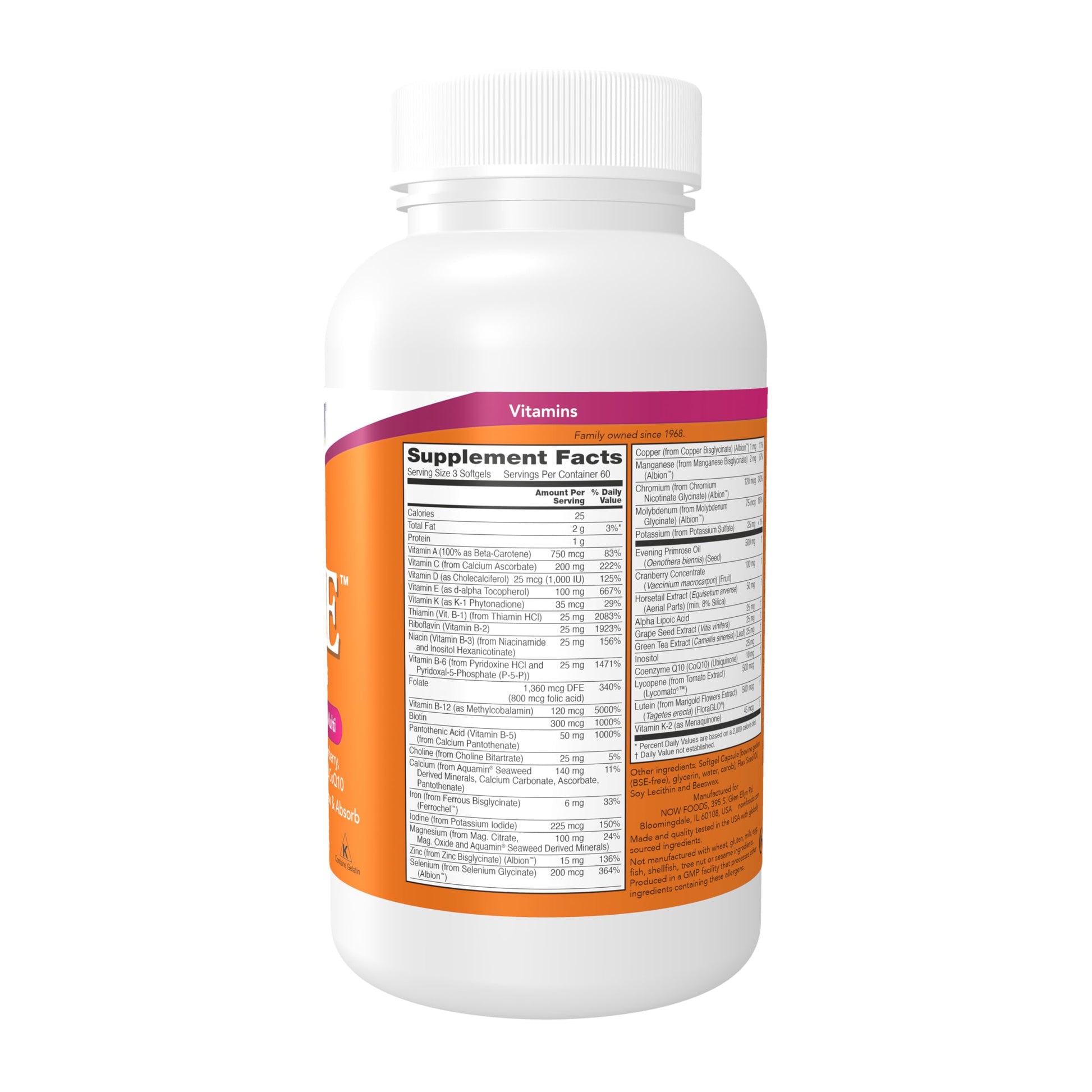 NOW Foods Supplements, Eve™ Women's Multivitamin with Evening Primrose, Cranberry, Green Tea, Horsetail Silica & CoQ10, 180 Softgels NOW Foods buy supplements canada