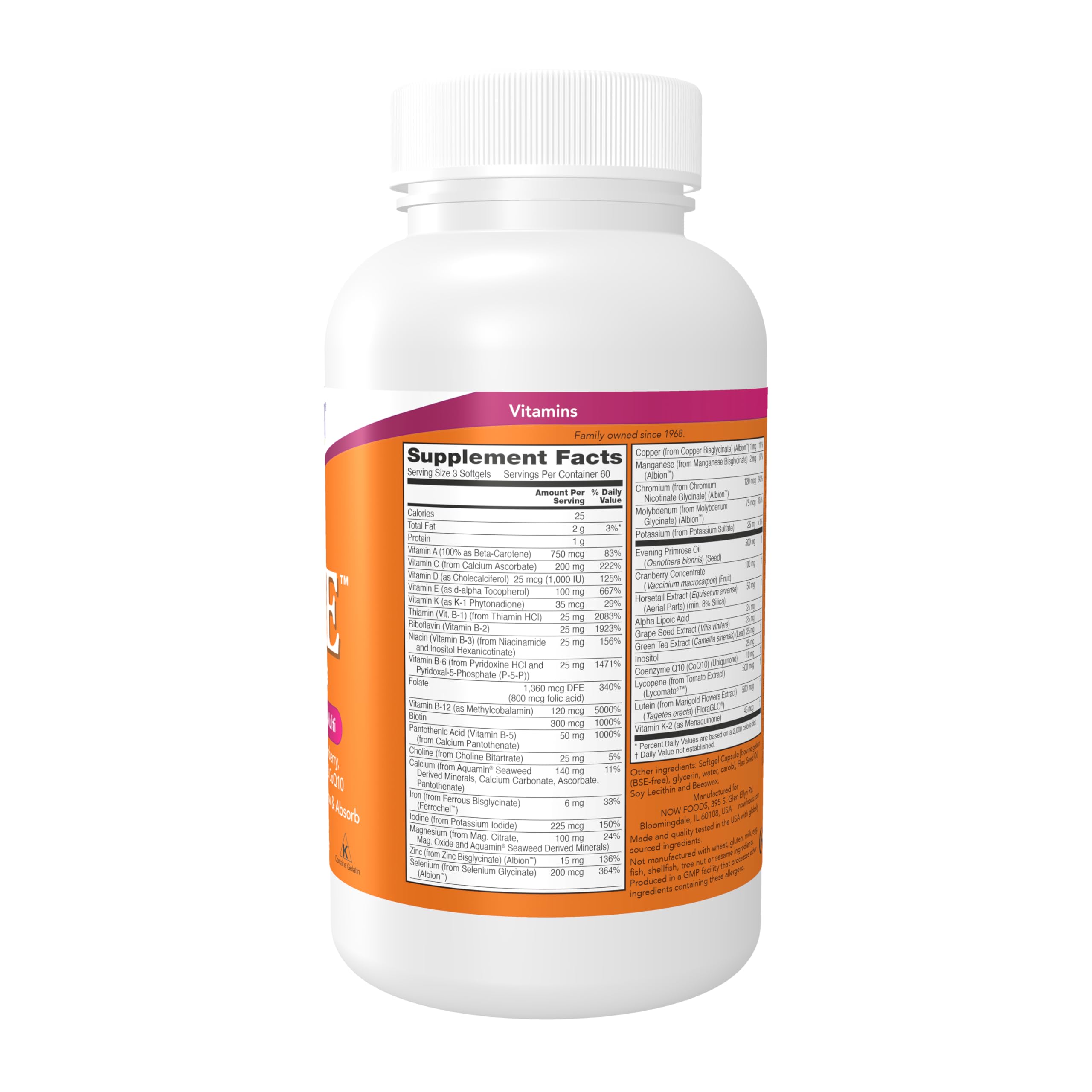 NOW Foods Supplements, Eve™ Women's Multivitamin with Evening Primrose, Cranberry, Green Tea, Horsetail Silica & CoQ10, 180 Softgels NOW Foods buy supplements canada