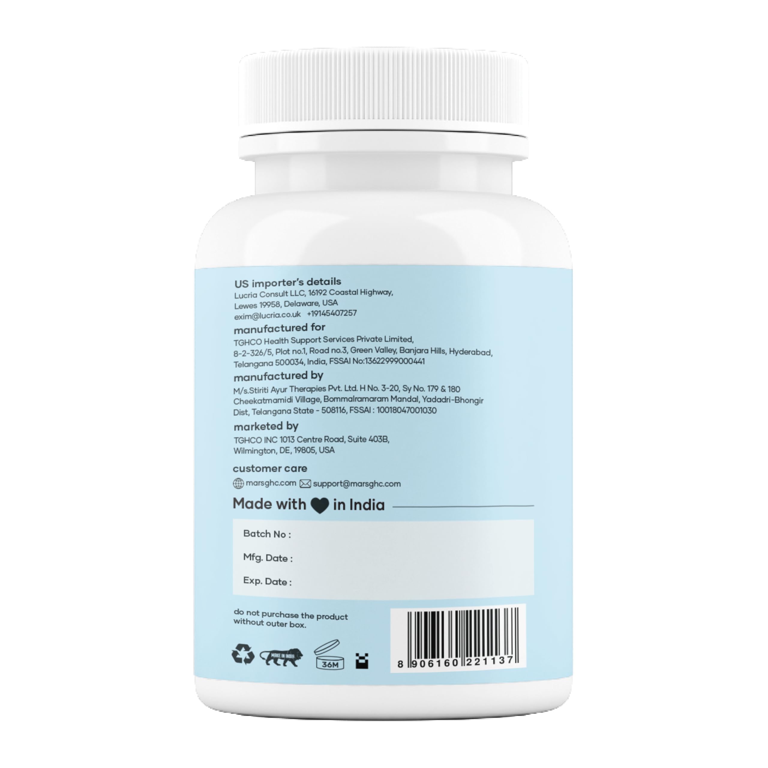 Mars Sea Moss Caps Surge Natural (60N) | Packed with 84 Essential Minerals | Powered with Black Seed Oil, Surgemax & Vitamin D3 | Overall Well-Being - Pack of 3 mars by GHC buy supplements canada