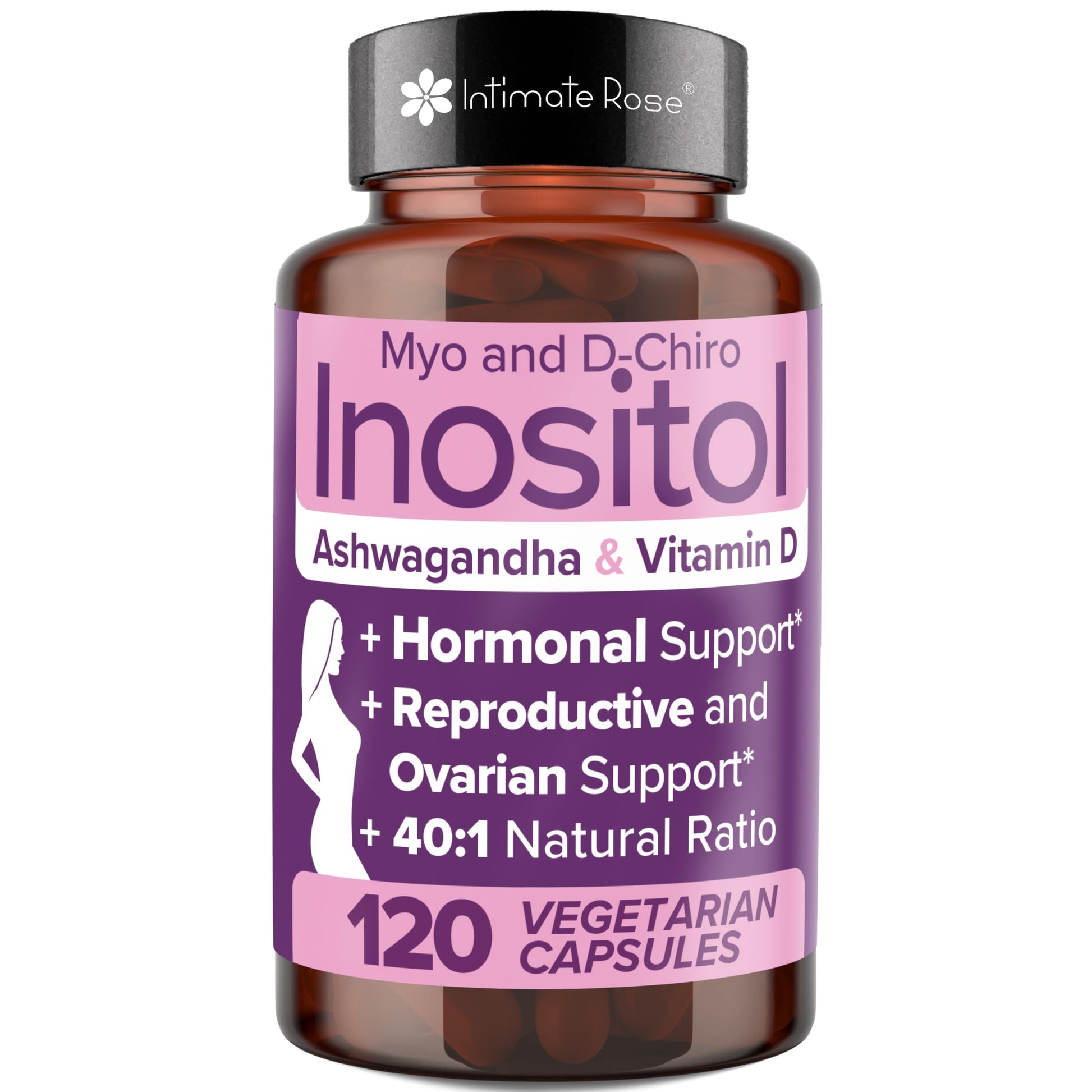 Myo-Inositol & D-Chiro Inositol 40:1 Blend + Vitamin D3 + Ashwagandha - Vegan Capsule Intimate Rose buy supplements canada