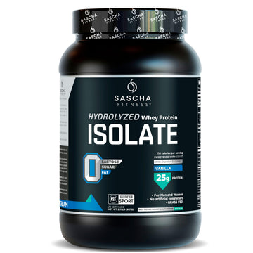 SASCHA FITNESS Hydrolyzed Whey Protein Isolate,100% Grass-Fed (2 Pounds, Vanilla) SASCHA FITNESS buy supplements canada