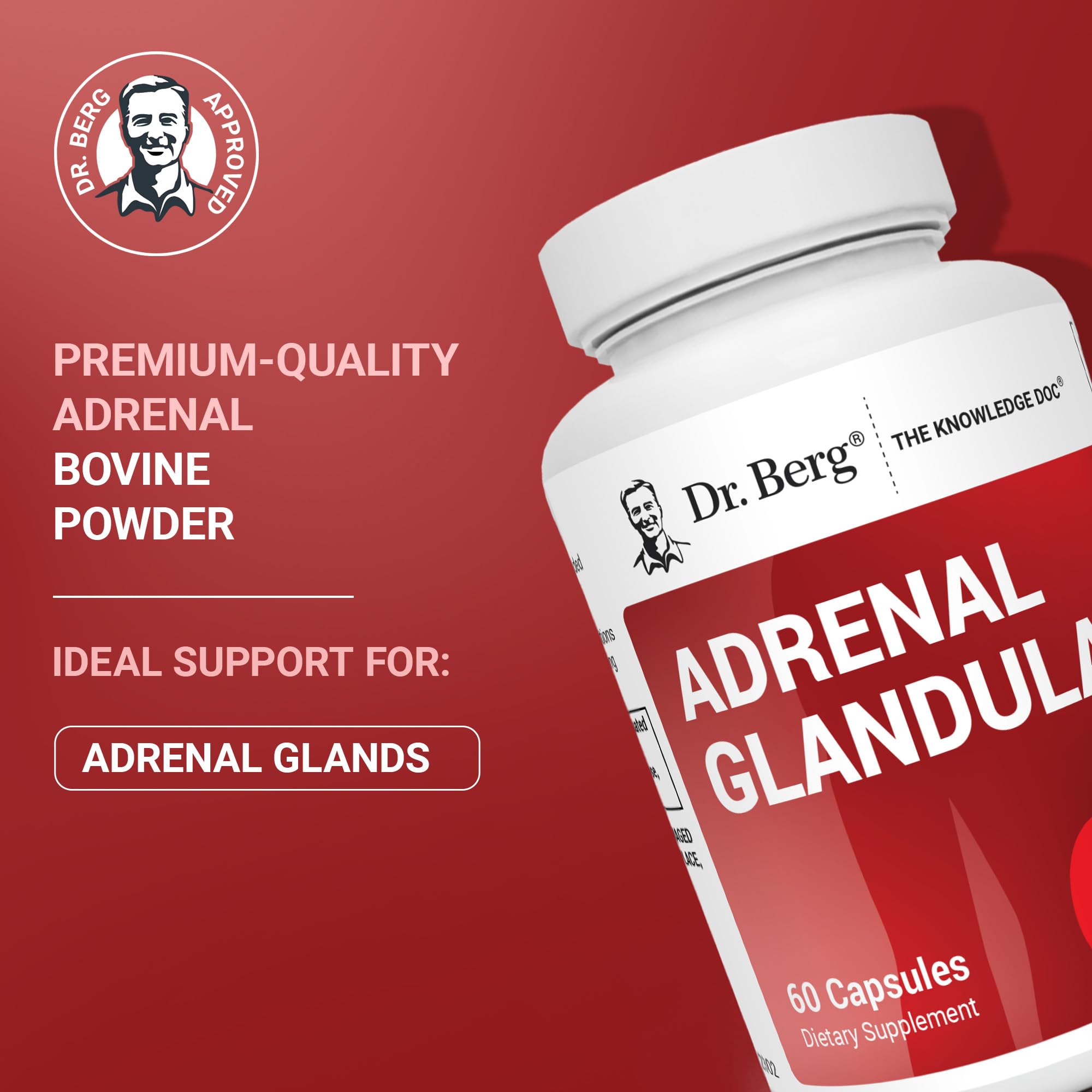 Dr. Berg Adrenal Glandular - Hormone Balance Formula That Supports Healthy Adrenal Function - Adrenal Support Supplement - 60 Capsules Dr. Berg Nutritionals buy supplements canada