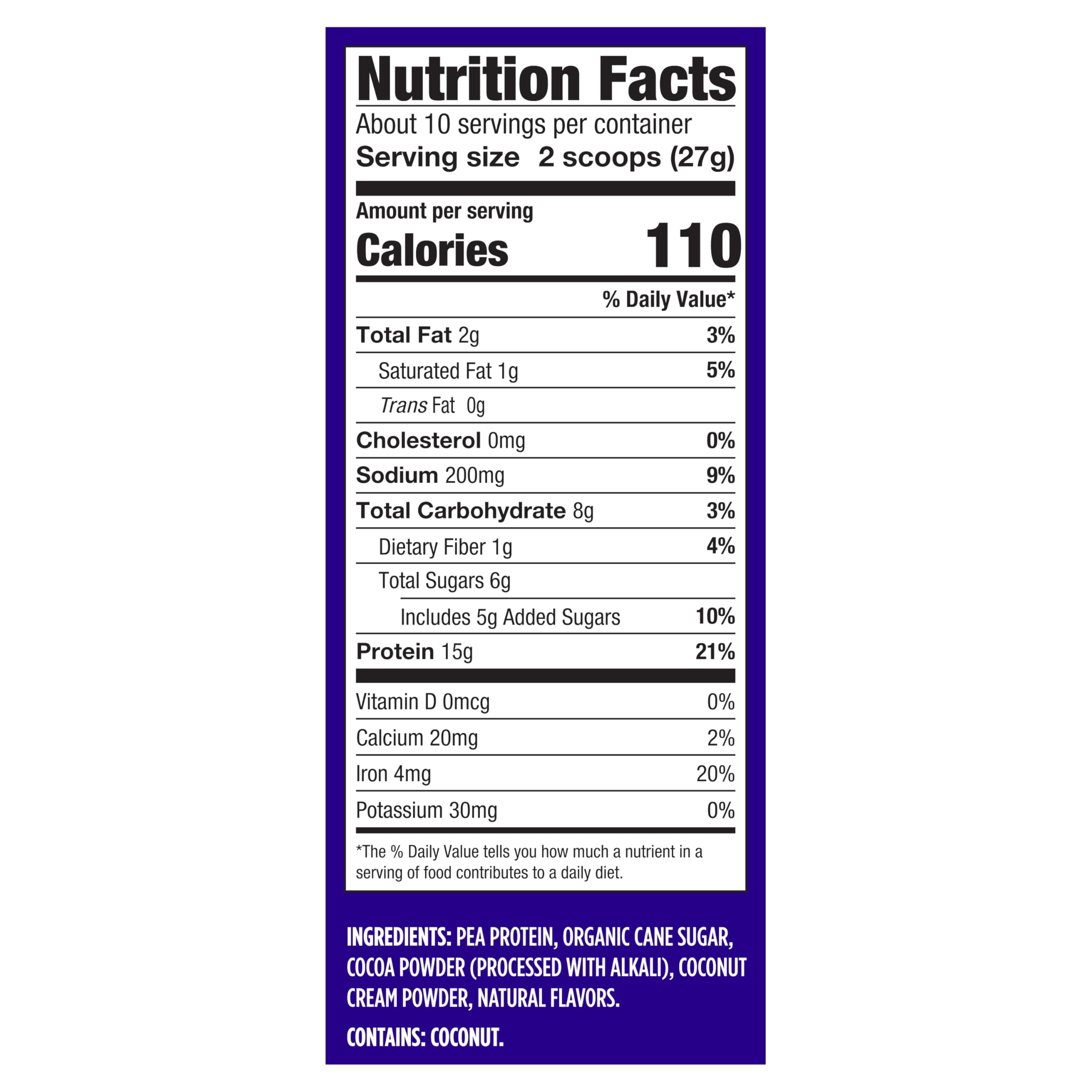 Vega Protein Made Simple - 15g Plant-Based Pea Protein, Chocolate, 10 Servings, Stevia Free, No Artificial Sweeteners or Gums, Non-GMO, Gluten Free, Dairy Free, 9.6oz (Packaging May Vary) Vega buy supplements canada