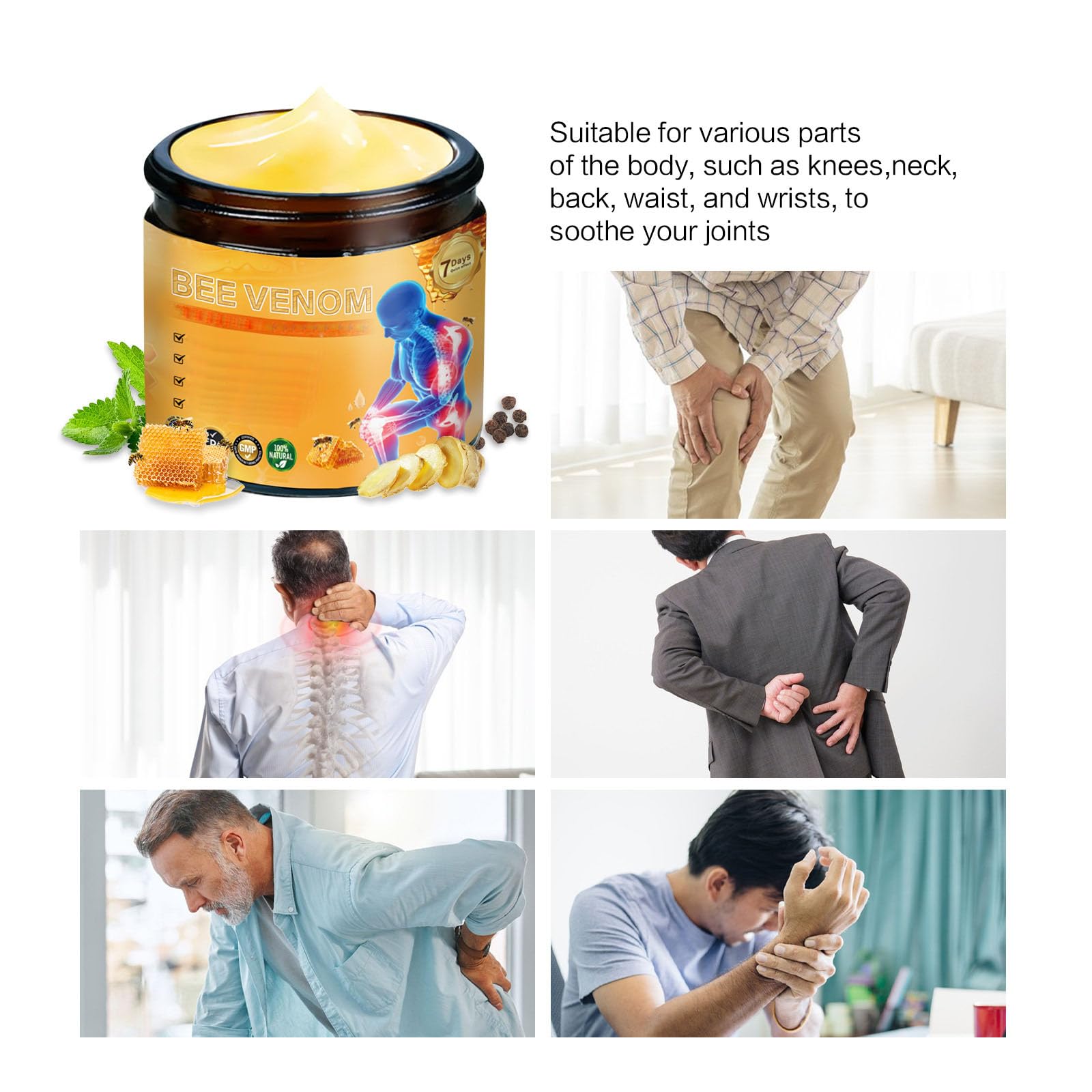 2 Pcs Bee Venom Joint Treatment Cream, Throughout Release Joint Activities Muscle and Massage Relief Gel. Yaper buy supplements canada