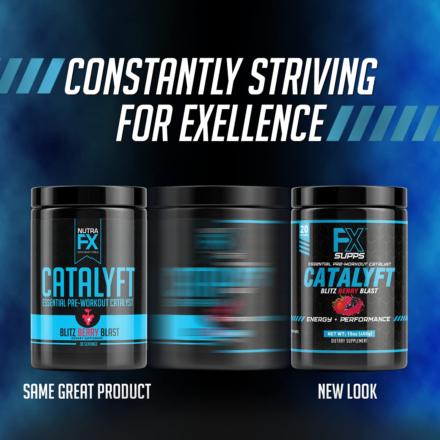 FX Supps Catalyft Pre-Workout PowderDrink for Men and Women Blitz Berry Blast Dietary FXSUPPS buy supplements canada