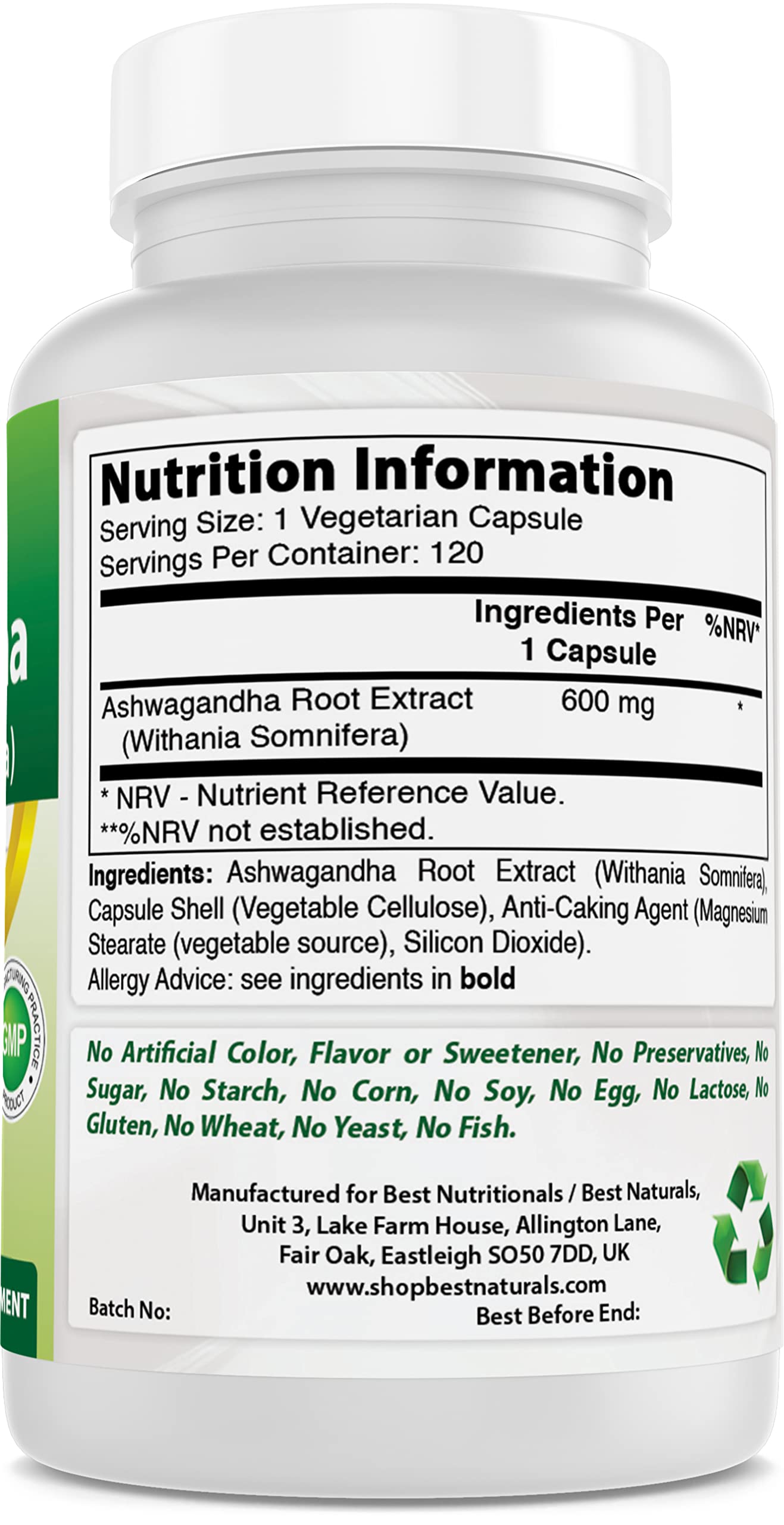 Best Naturals Ashwagandha Capsules for Relaxing Stress and Mood, 500 mg, 120 Count (Packaging may vary) Best Naturals buy supplements canada