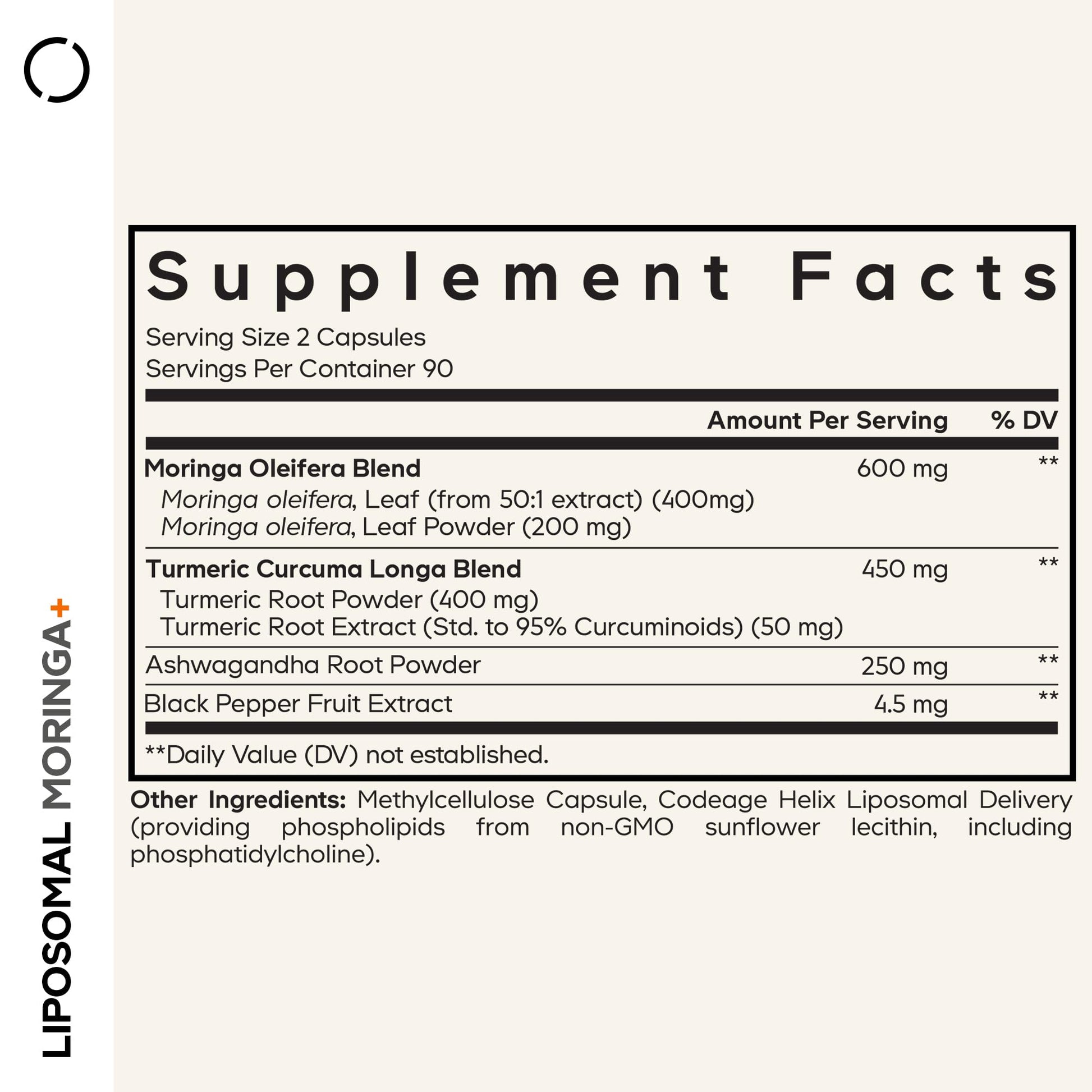 Codeage Liposomal Moringa+ Supplement, 400mg Moringa 50:1 Extract - Turmeric, Ashwagandha, Black Pepper, 3-Month Supply, Vegan Moringa Powder - 180 Capsules Codeage buy supplements canada