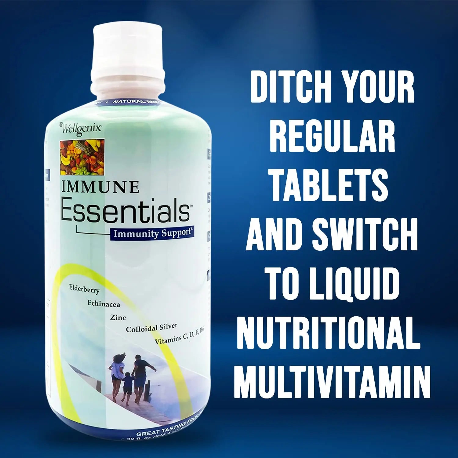 Wellgenix Immune Essentials - Multivitamin Liquid for Men, Women & Kids - Vegan Supplement with Vitamins C, D Elderberry Zinc Wellgenix buy supplements canada