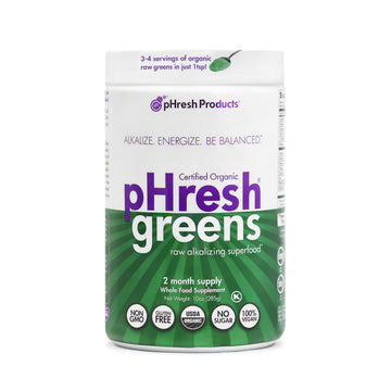 pHresh - Greens Raw Alkalizing Superfood Greens Powder - 2 Month Supply - Vegan, Kosher, Gluten Free - Natural Enzymes, Nutrients - Approved for Intermittent Fasting - 10 oz Phresh Products buy supplements canada