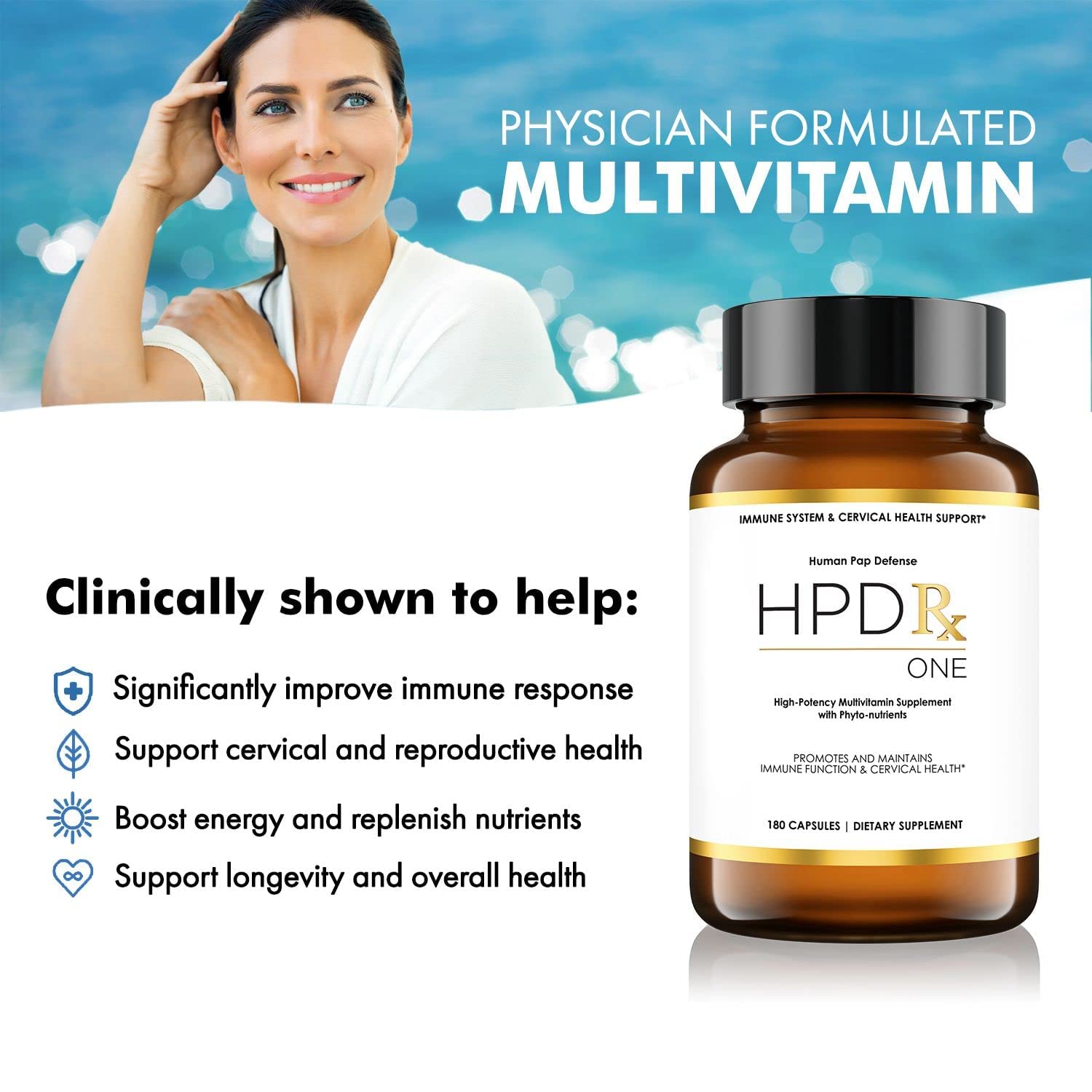 HPD Rx ONE Immunity Boost Multivitamin | HPV Supplements for Women and Men, 2 Pack HPD Rx buy supplements canada