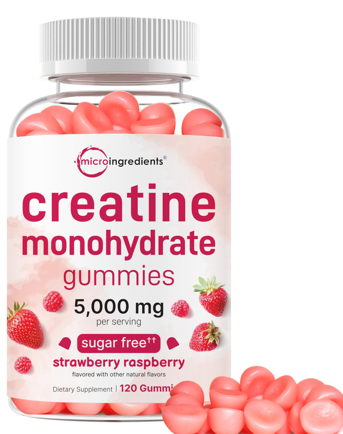 Creatine Monohydrate Gummies 5,000mg Per Serving, 120 Count | Sugar Free Strawberry Raspberry Flavored | Creatine for Women & Men | Pre Workout + Muscle Strength & Recovery Support | Non-GMO Micro Ingredients buy supplements canada