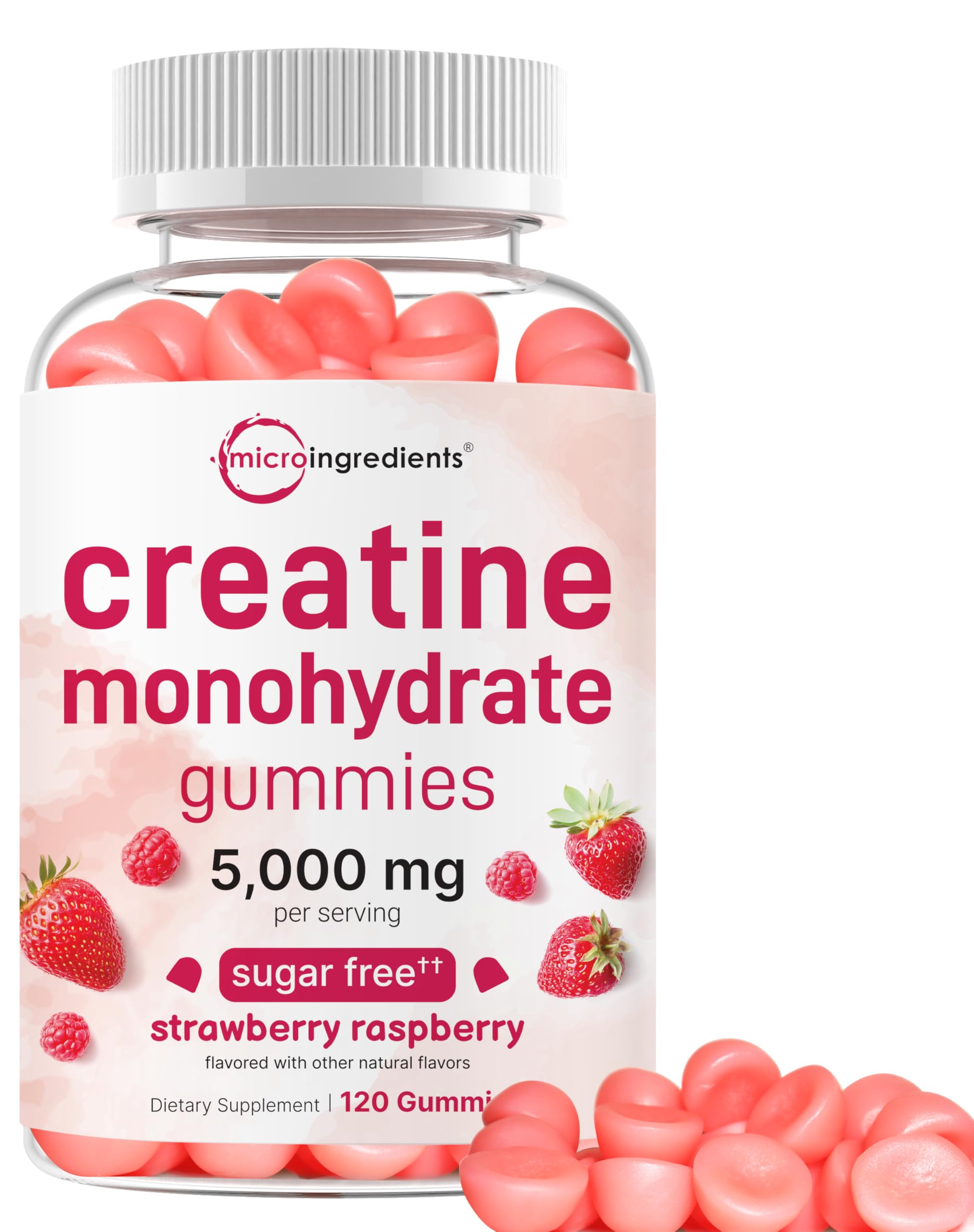 Creatine Monohydrate Gummies 5,000mg Per Serving, 120 Count | Sugar Free Strawberry Raspberry Flavored | Creatine for Women & Men | Pre Workout + Muscle Strength & Recovery Support | Non-GMO Micro Ingredients buy supplements canada