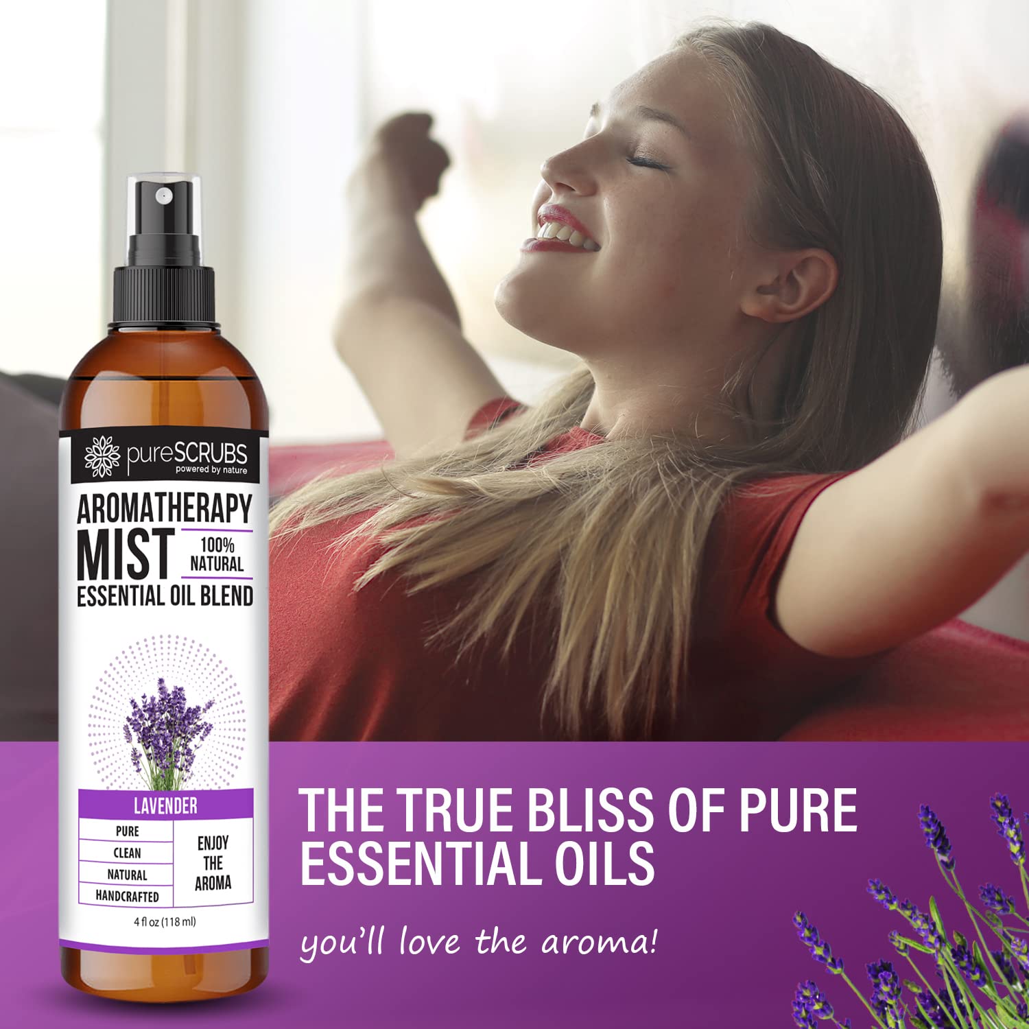 Shake, Mist & Enjoy - pureSCRUBS Premium Lavender Aromatherapy Spray Mist for Room, Body, Linens pureSCRUBS buy supplements canada